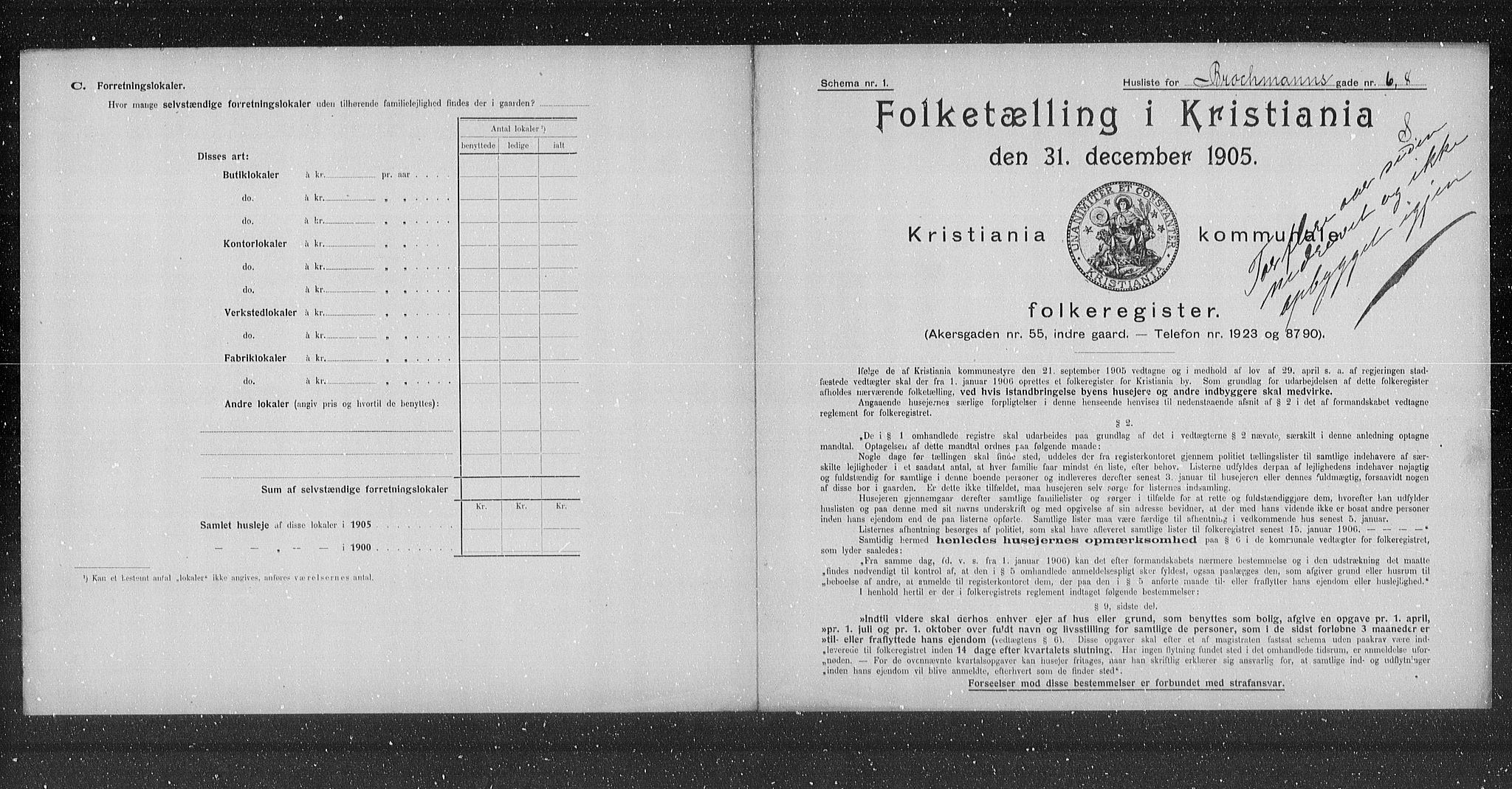 OBA, Municipal Census 1905 for Kristiania, 1905, p. 4872