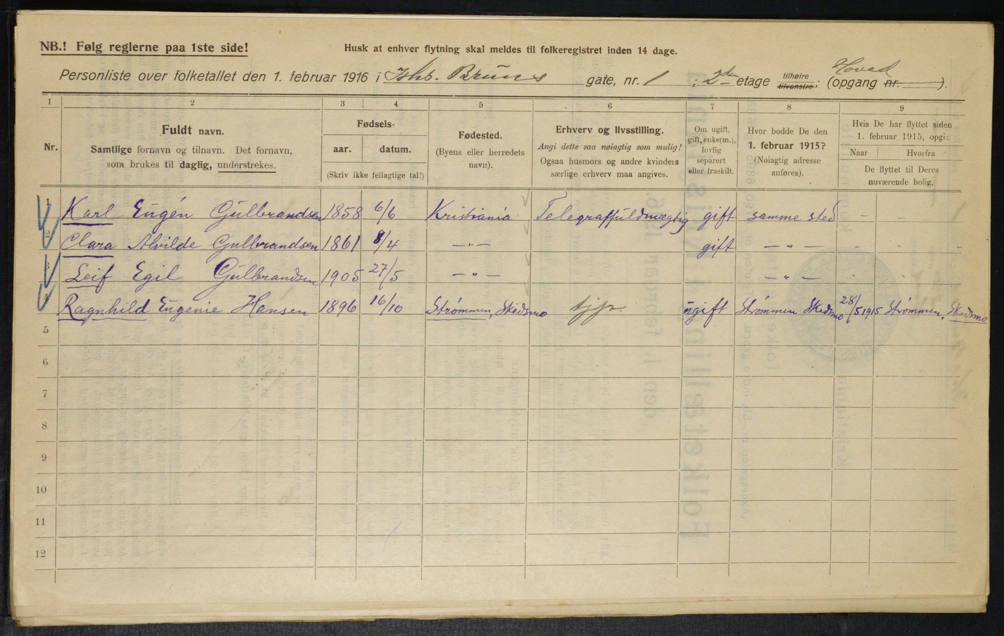 OBA, Municipal Census 1916 for Kristiania, 1916, p. 48111