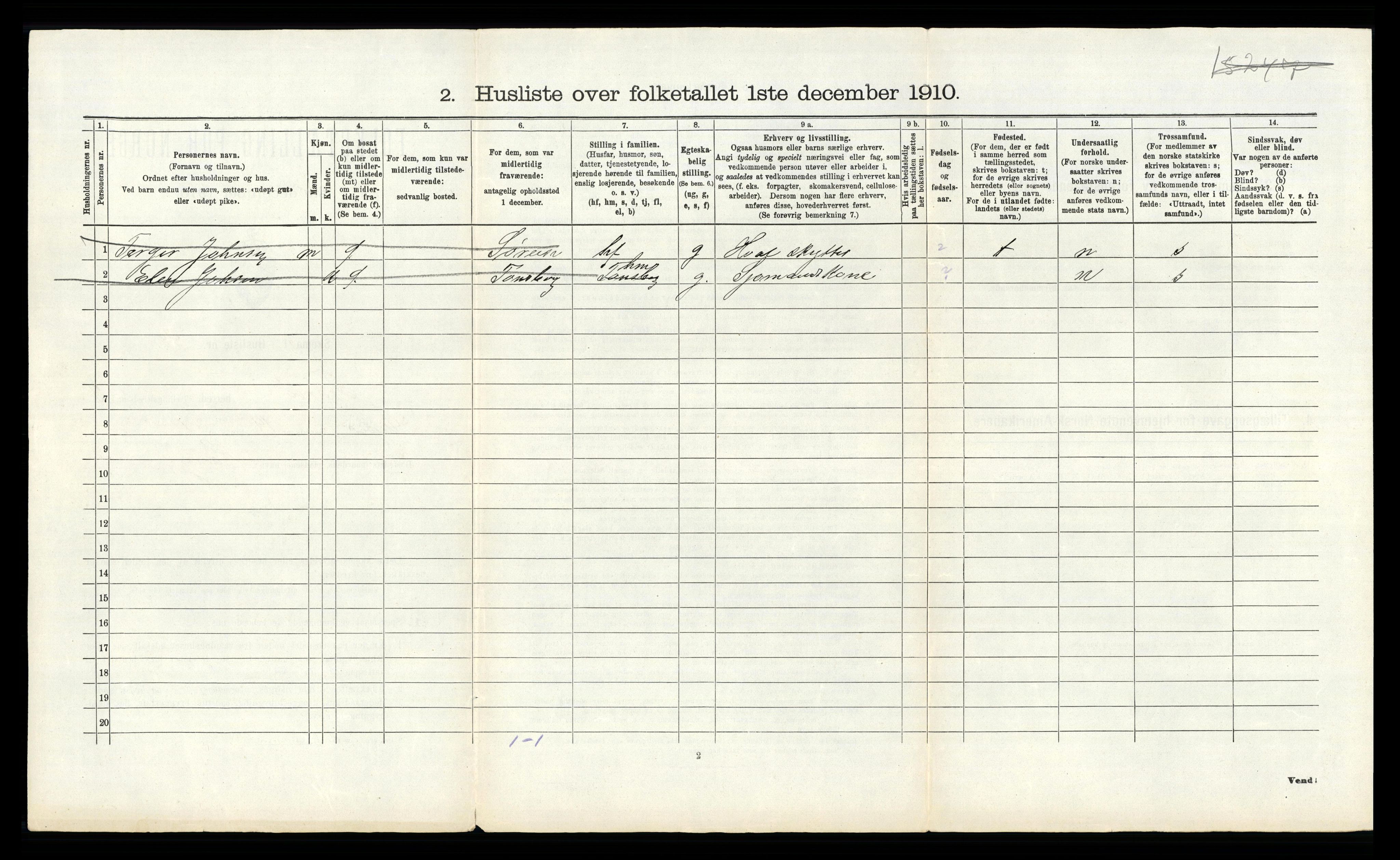 RA, 1910 census for Tjøme, 1910, p. 608