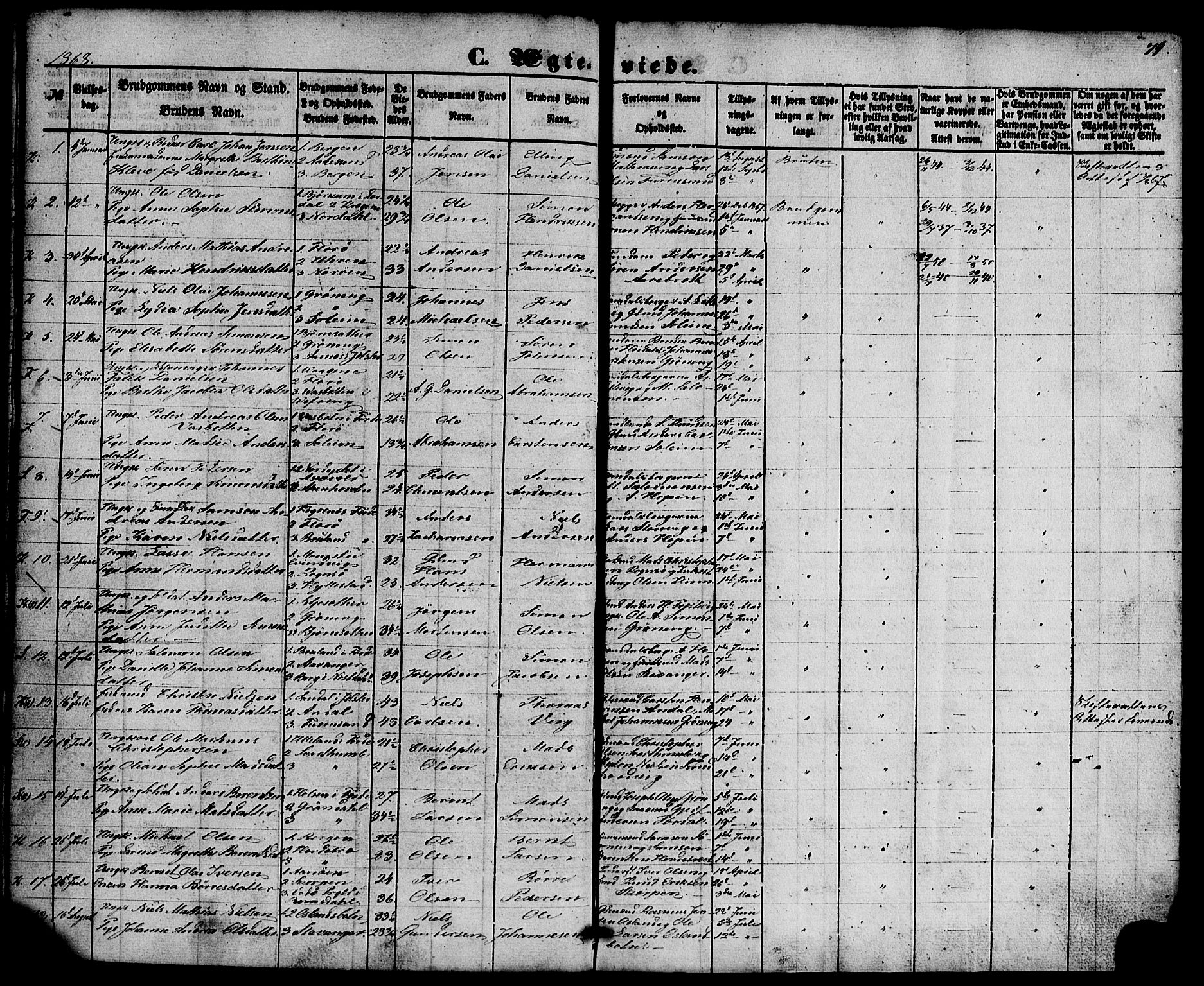 Kinn sokneprestembete, SAB/A-80801/H/Haa/Haaa/L0010: Parish register (official) no. A 10, 1852-1869, p. 79