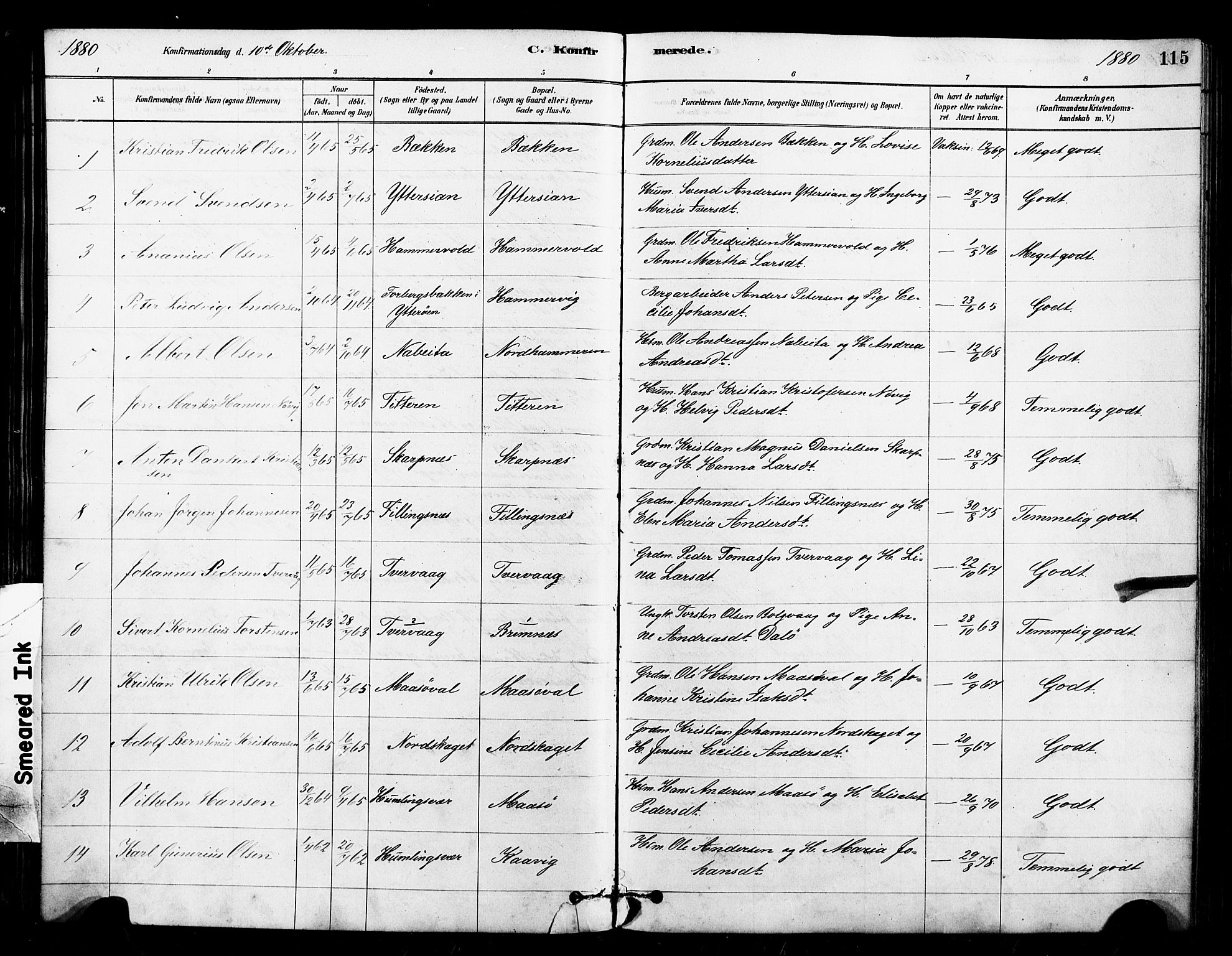 Ministerialprotokoller, klokkerbøker og fødselsregistre - Sør-Trøndelag, SAT/A-1456/640/L0578: Parish register (official) no. 640A03, 1879-1889, p. 115