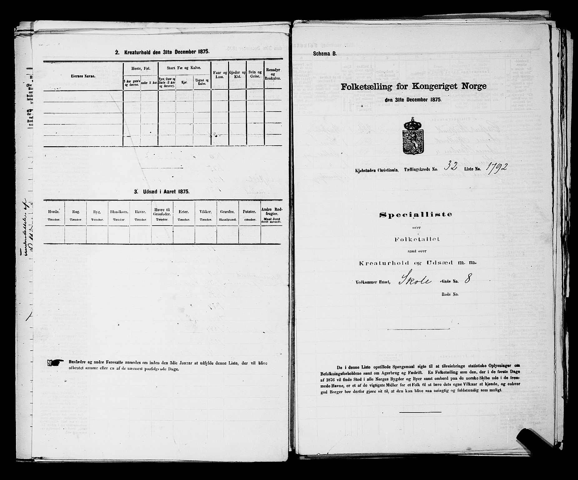 RA, 1875 census for 0301 Kristiania, 1875, p. 5207