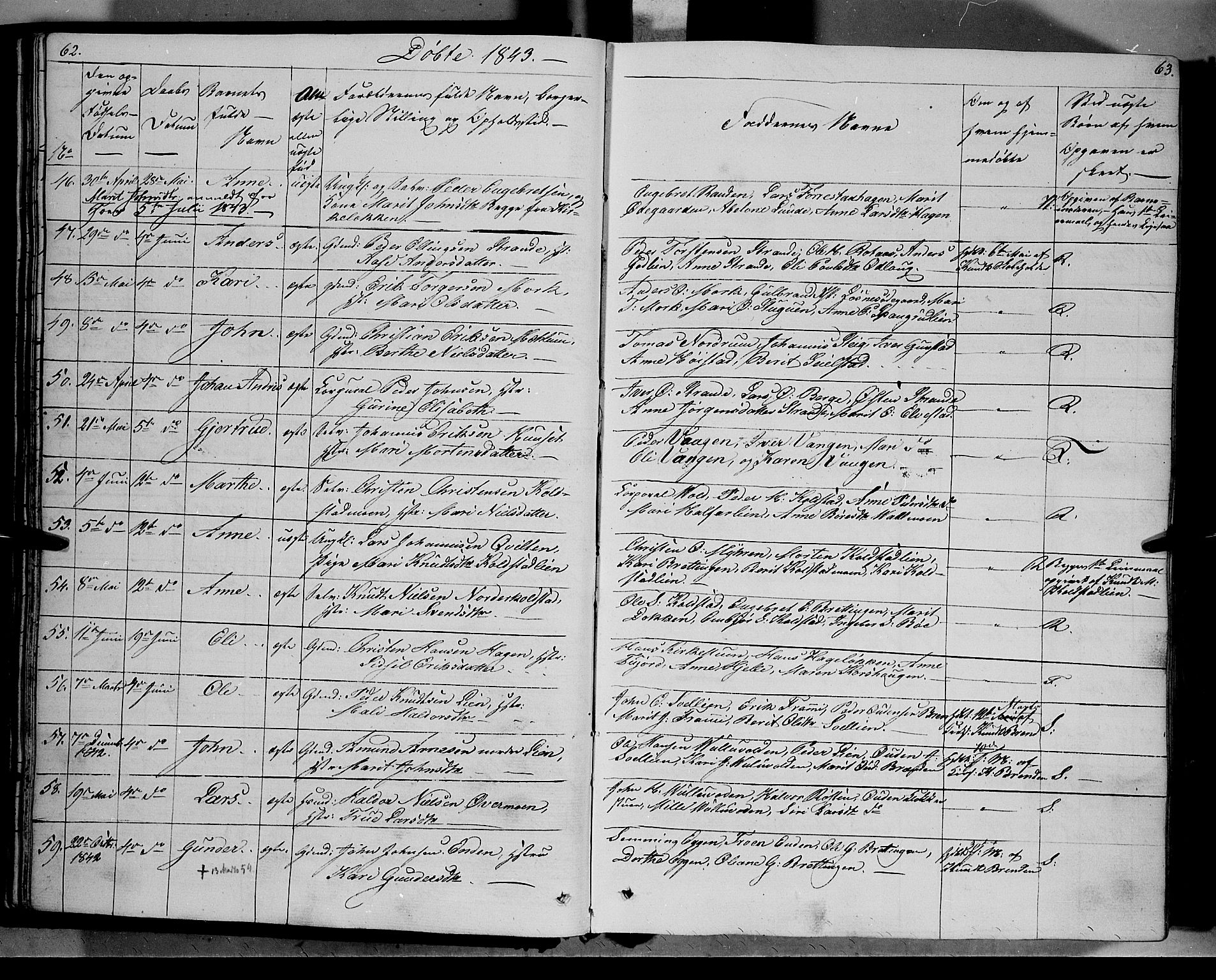 Ringebu prestekontor, AV/SAH-PREST-082/H/Ha/Haa/L0005: Parish register (official) no. 5, 1839-1848, p. 62-63