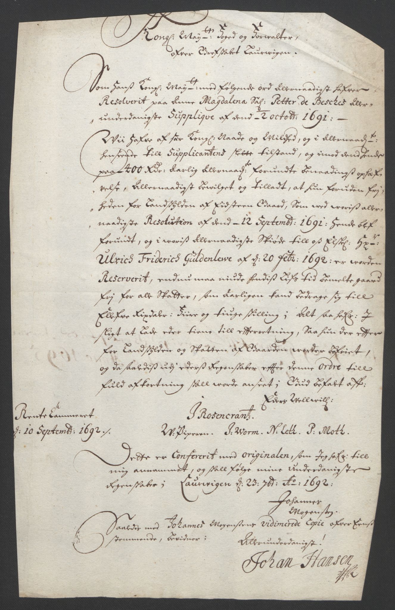 Rentekammeret inntil 1814, Reviderte regnskaper, Fogderegnskap, AV/RA-EA-4092/R33/L1974: Fogderegnskap Larvik grevskap, 1693-1695, p. 299