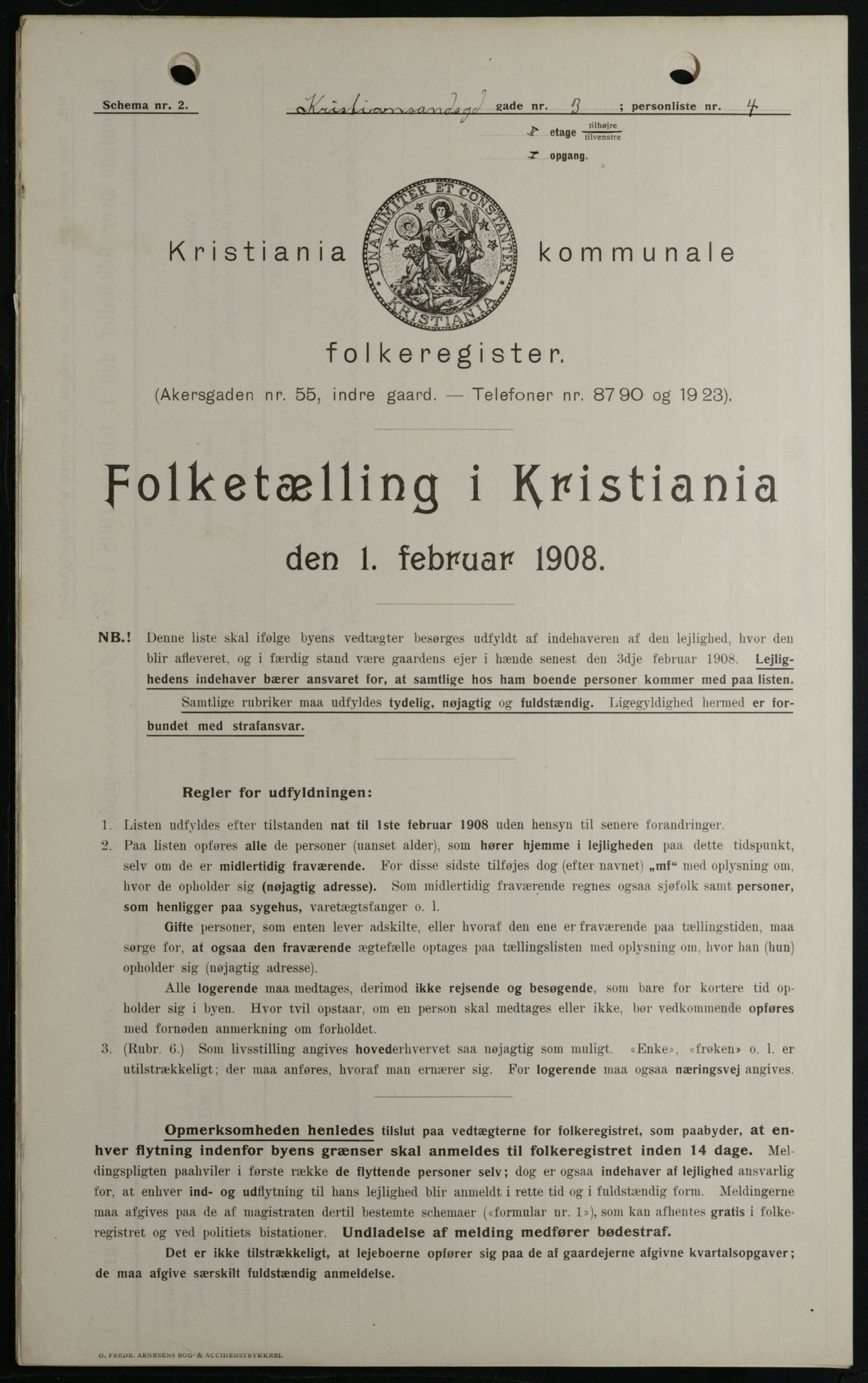 OBA, Municipal Census 1908 for Kristiania, 1908, p. 48588