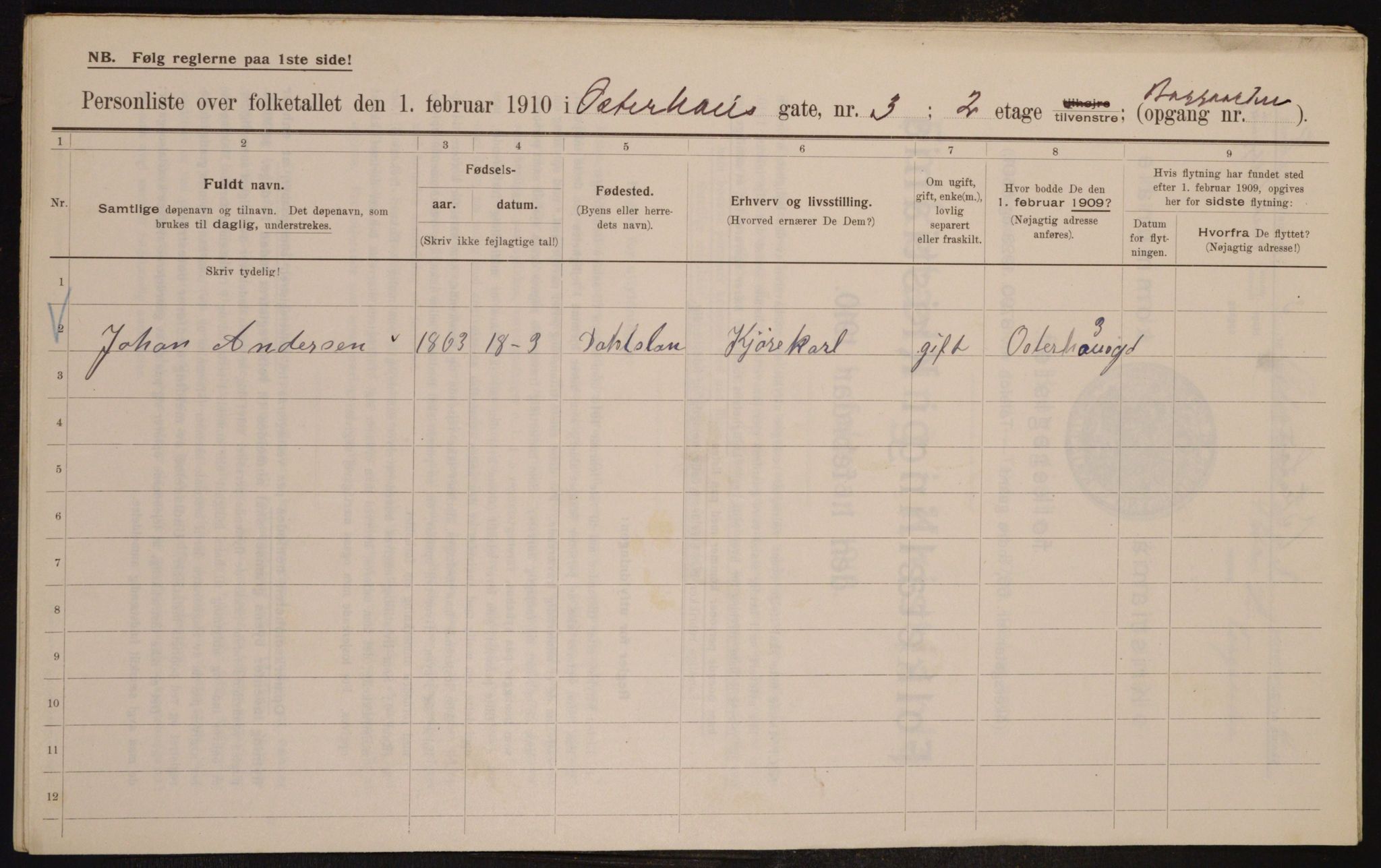 OBA, Municipal Census 1910 for Kristiania, 1910, p. 74468