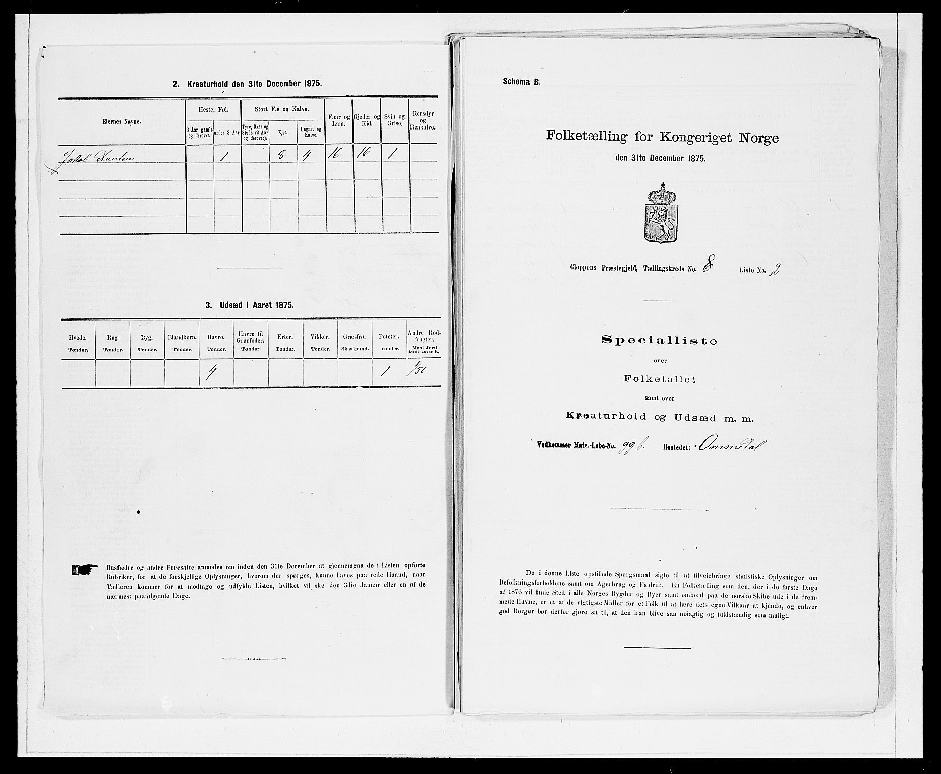 SAB, 1875 Census for 1445P Gloppen, 1875, p. 861