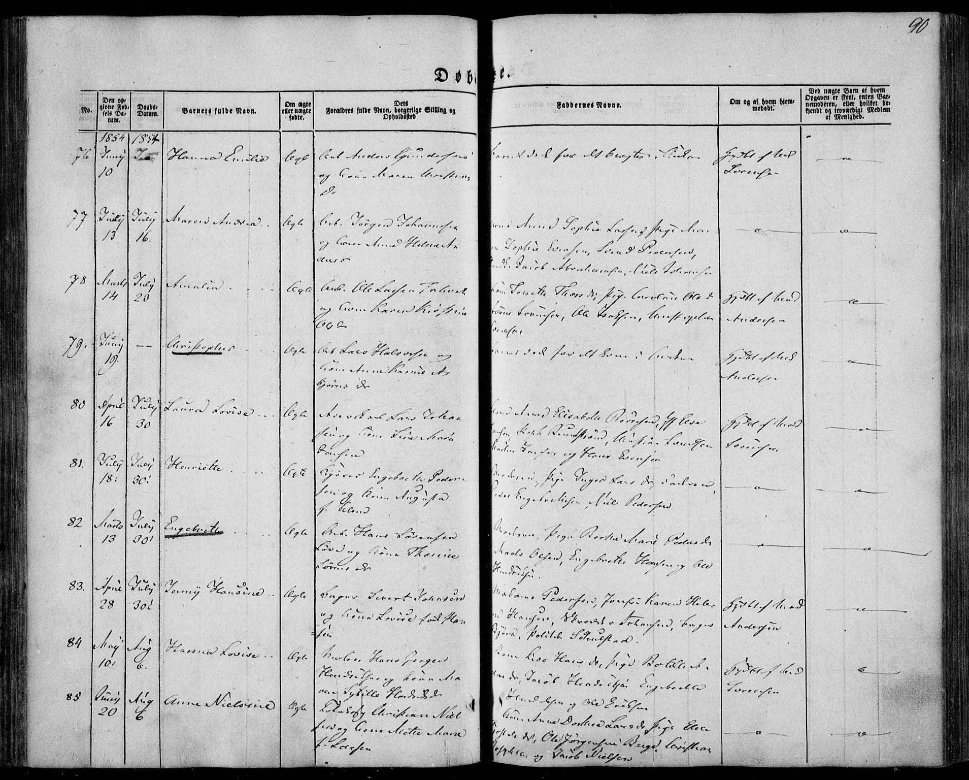 Larvik kirkebøker, AV/SAKO-A-352/F/Fa/L0003: Parish register (official) no. I 3, 1848-1856, p. 90