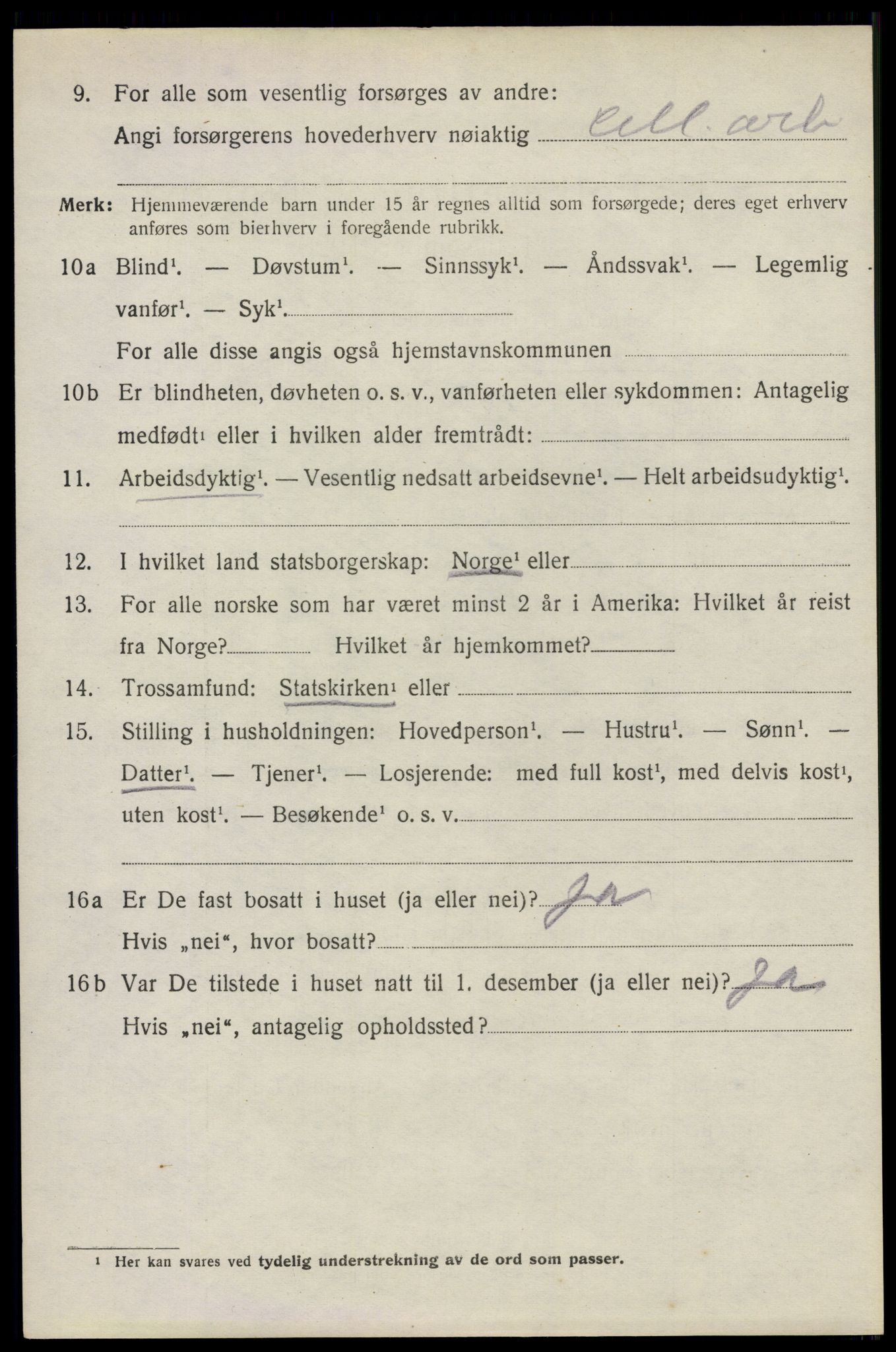 SAO, 1920 census for Glemmen, 1920, p. 9334