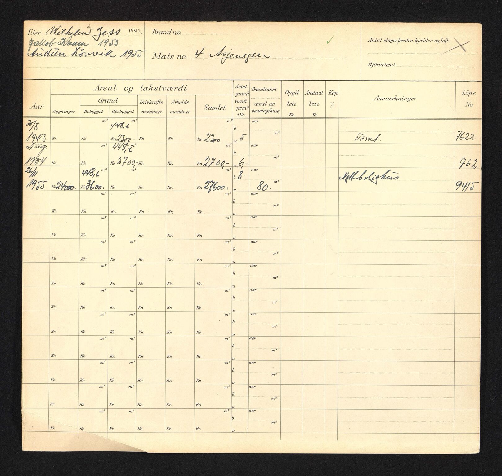 Stavanger kommune. Skattetakstvesenet, BYST/A-0440/F/Fa/Faa/L0002/0007: Skattetakstkort / Asjeveien 2 - Askeladdveien  - Asylgata 15