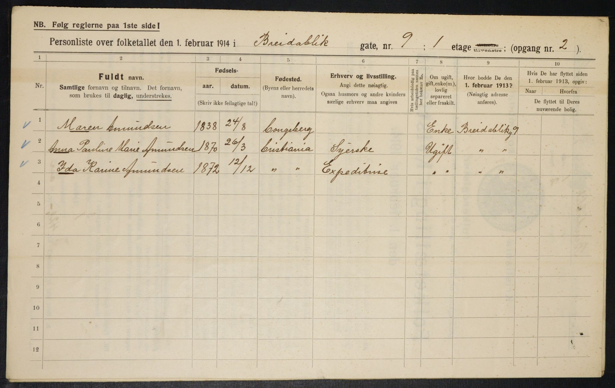 OBA, Municipal Census 1914 for Kristiania, 1914, p. 8118