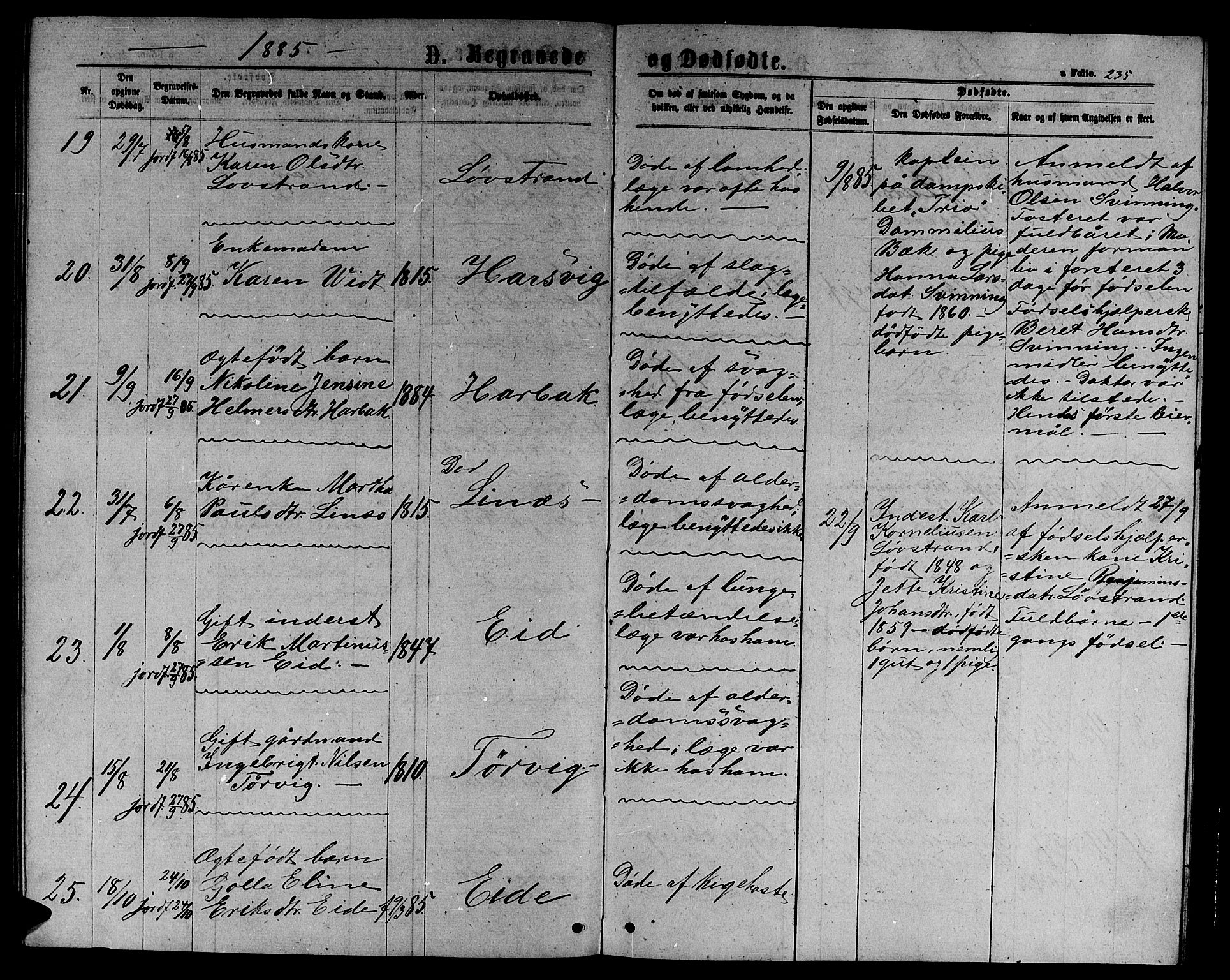 Ministerialprotokoller, klokkerbøker og fødselsregistre - Sør-Trøndelag, SAT/A-1456/656/L0695: Parish register (copy) no. 656C01, 1867-1889, p. 235