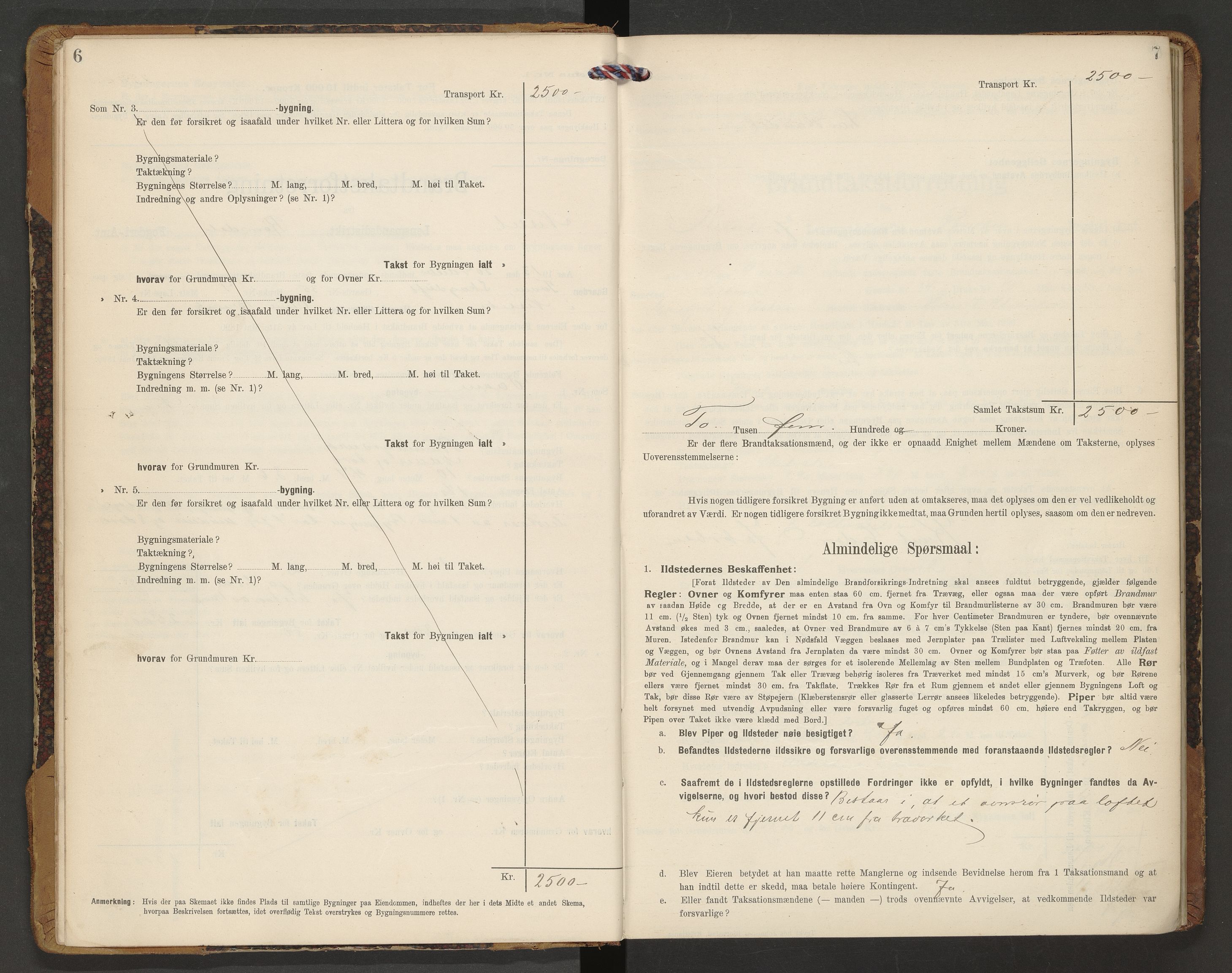 Norges Brannkasse Nesset, AV/SAT-A-5501/F/Fb/L0002: Branntakstprotokoll, 1910-1919, p. 6-7