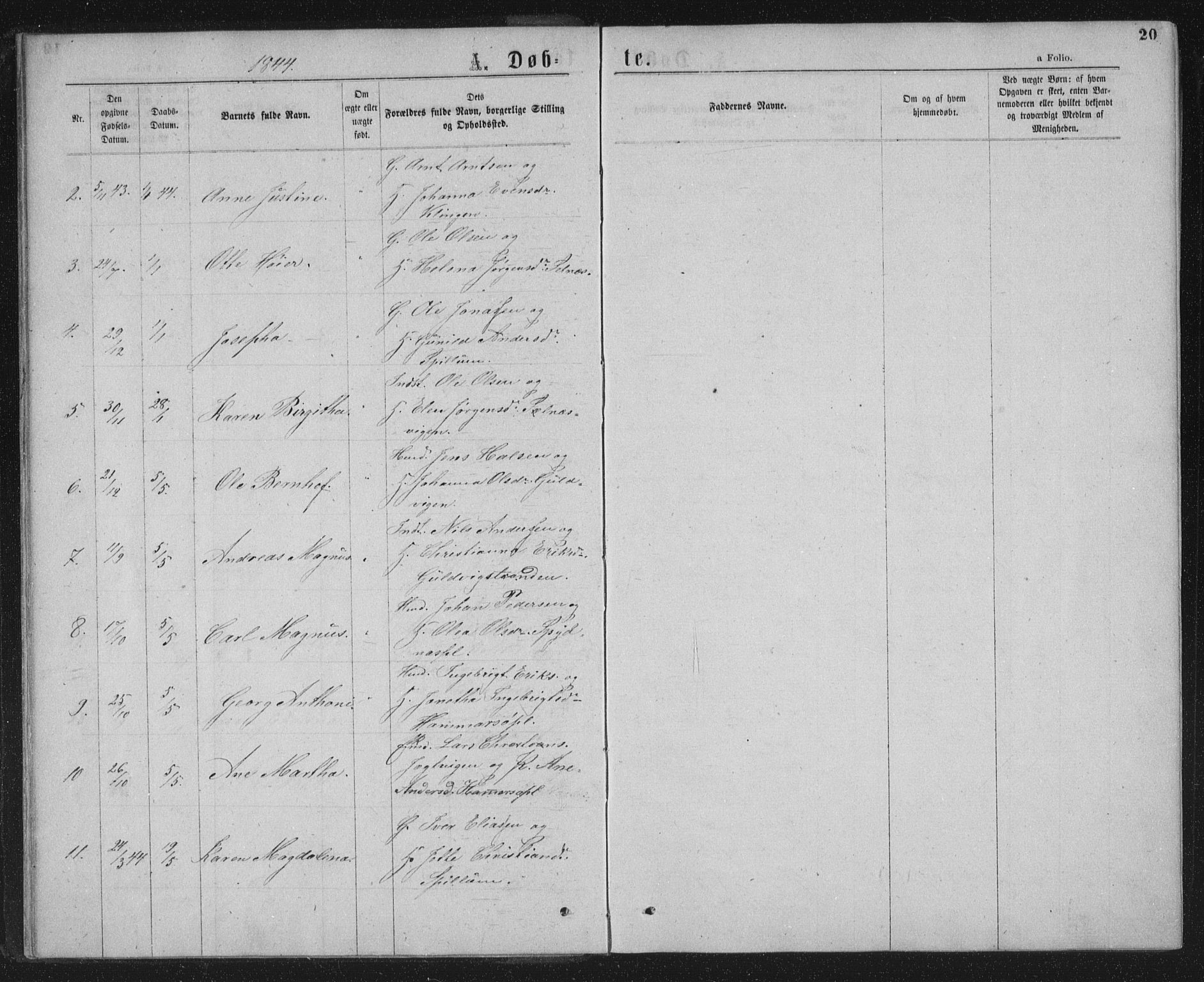 Ministerialprotokoller, klokkerbøker og fødselsregistre - Nord-Trøndelag, AV/SAT-A-1458/768/L0566: Parish register (official) no. 768A01, 1836-1865, p. 20