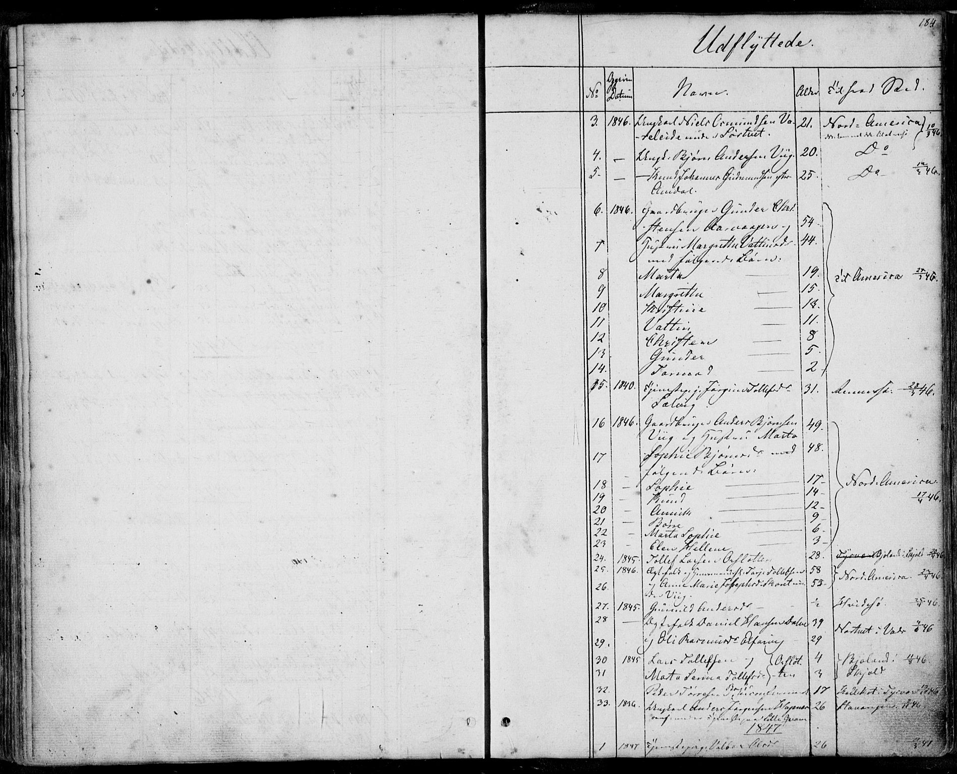 Nedstrand sokneprestkontor, SAST/A-101841/01/IV: Parish register (official) no. A 8, 1839-1860, p. 184