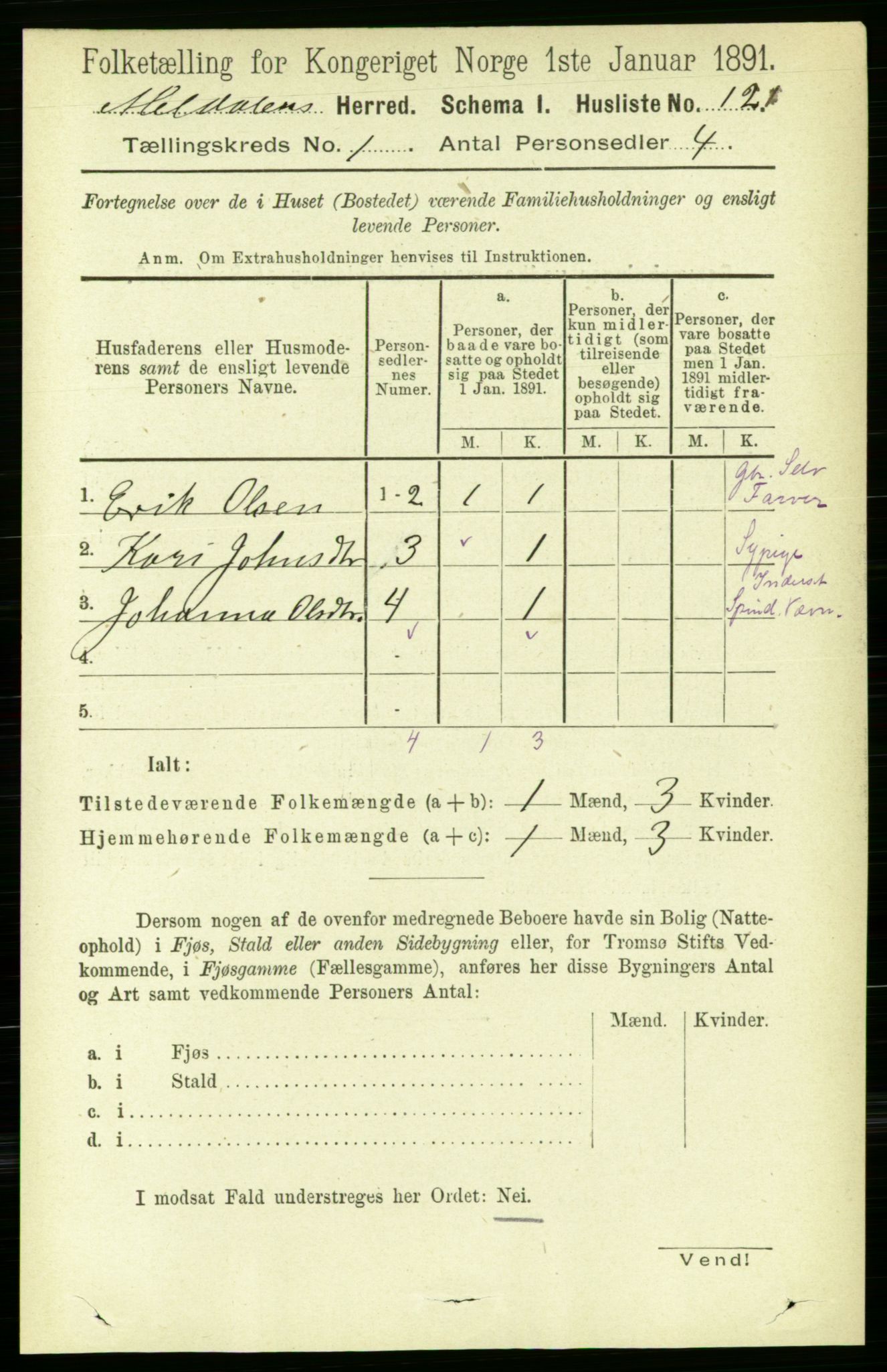 RA, 1891 census for 1636 Meldal, 1891, p. 150