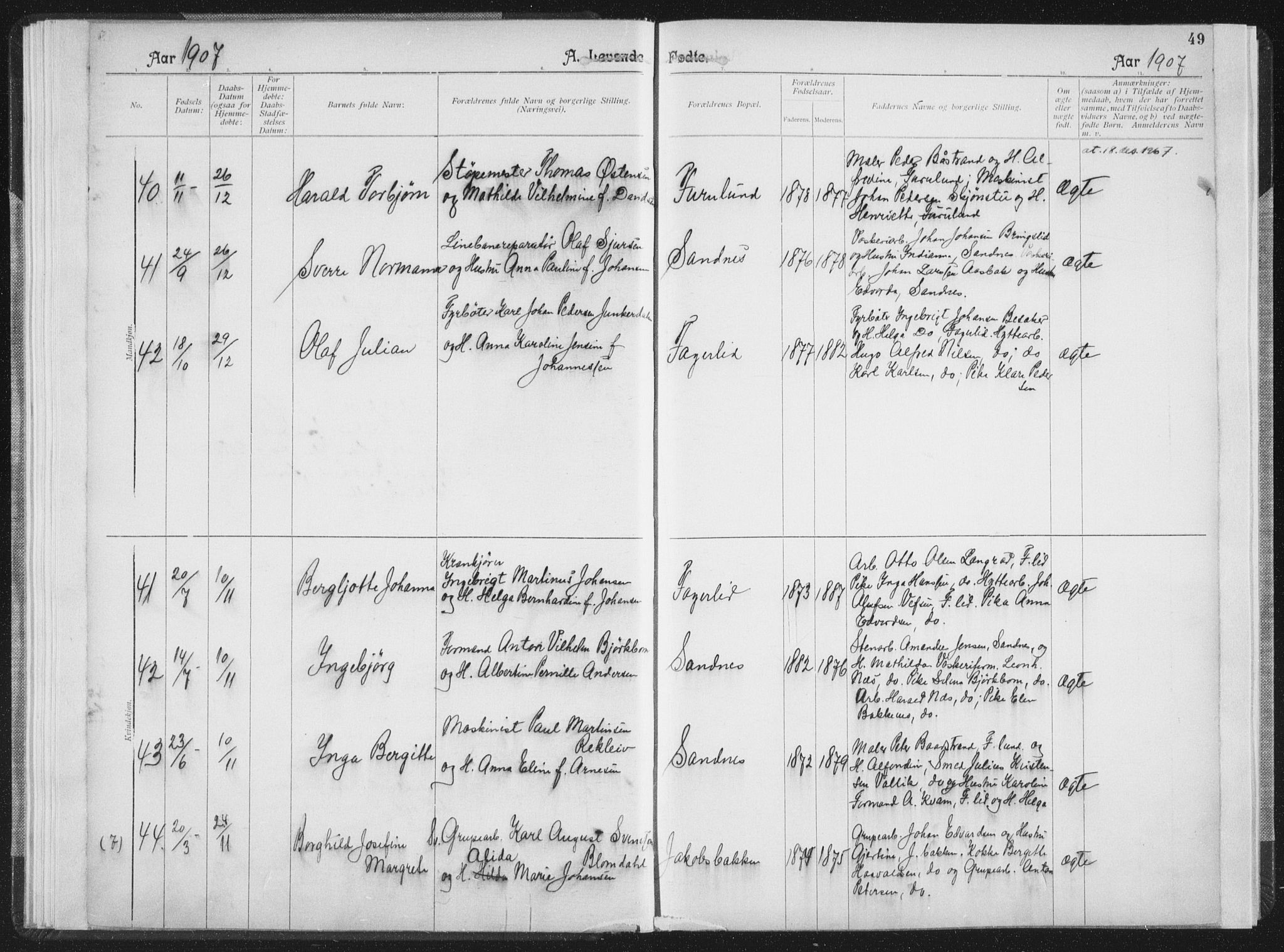 Ministerialprotokoller, klokkerbøker og fødselsregistre - Nordland, AV/SAT-A-1459/850/L0711: Curate's parish register no. 850B01, 1902-1915, p. 49