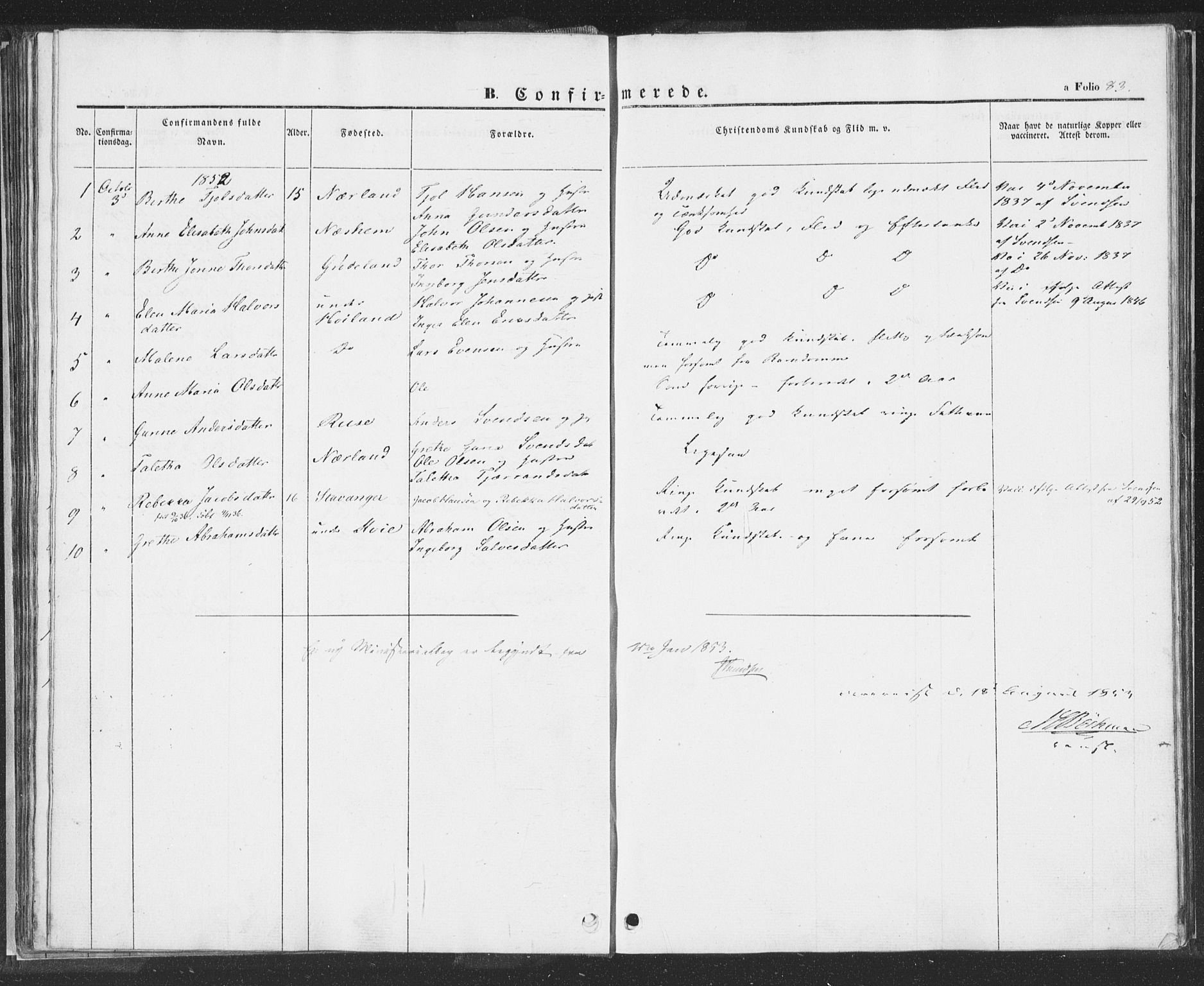 Hå sokneprestkontor, SAST/A-101801/001/30BA/L0006: Parish register (official) no. A 5, 1842-1853, p. 83