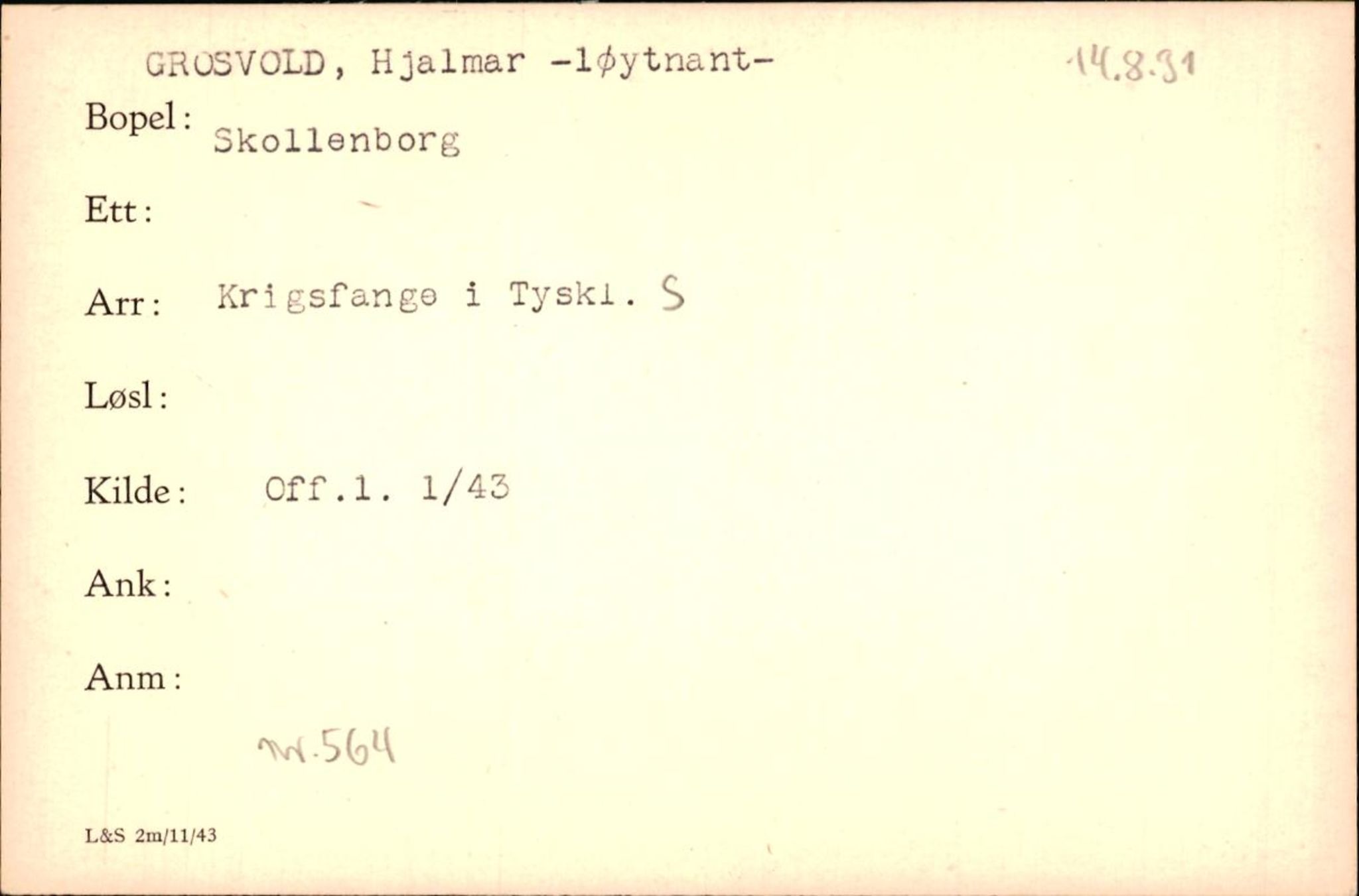 Forsvaret, Forsvarets krigshistoriske avdeling, AV/RA-RAFA-2017/Y/Yf/L0200: II-C-11-2102  -  Norske krigsfanger i Tyskland, 1940-1945, p. 329