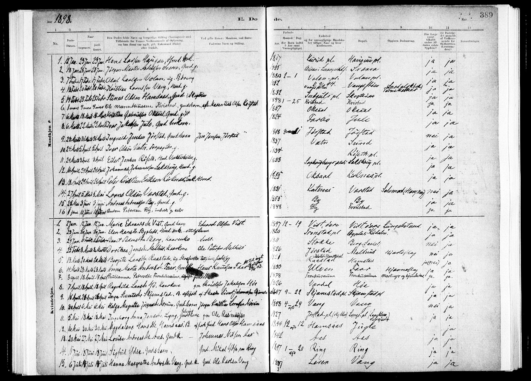 Ministerialprotokoller, klokkerbøker og fødselsregistre - Nord-Trøndelag, SAT/A-1458/730/L0285: Parish register (official) no. 730A10, 1879-1914, p. 389