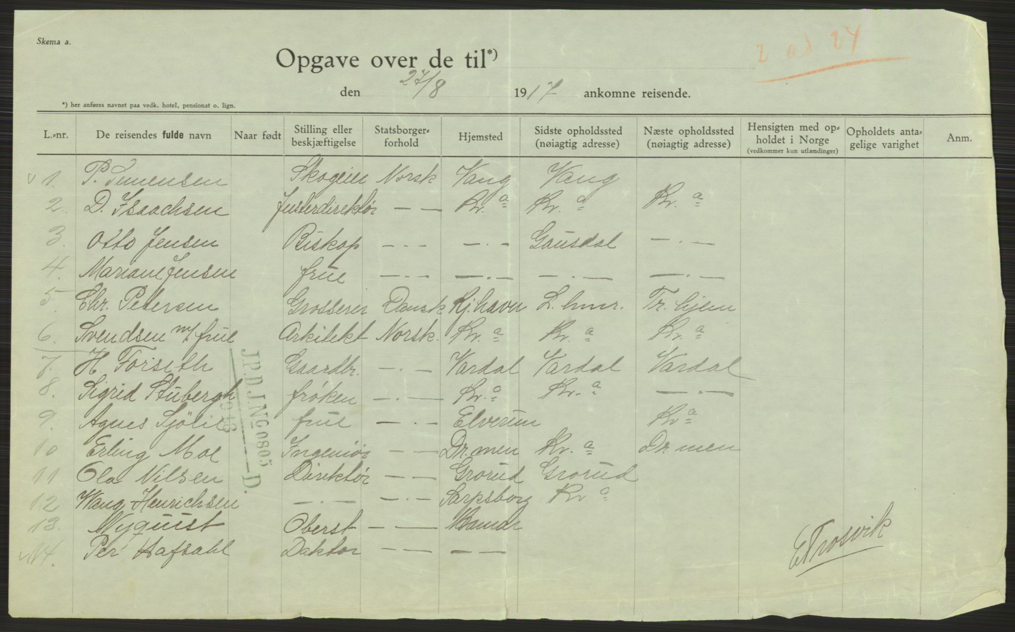 Botsfengslet, AV/RA-S-1539/D/Dn/L0405/0029: Domsakter nr. 211p - 243p / Domsakt nr. 239p - Gumal Alexander Hjort, f. 1.6.1843, 1918, p. 78