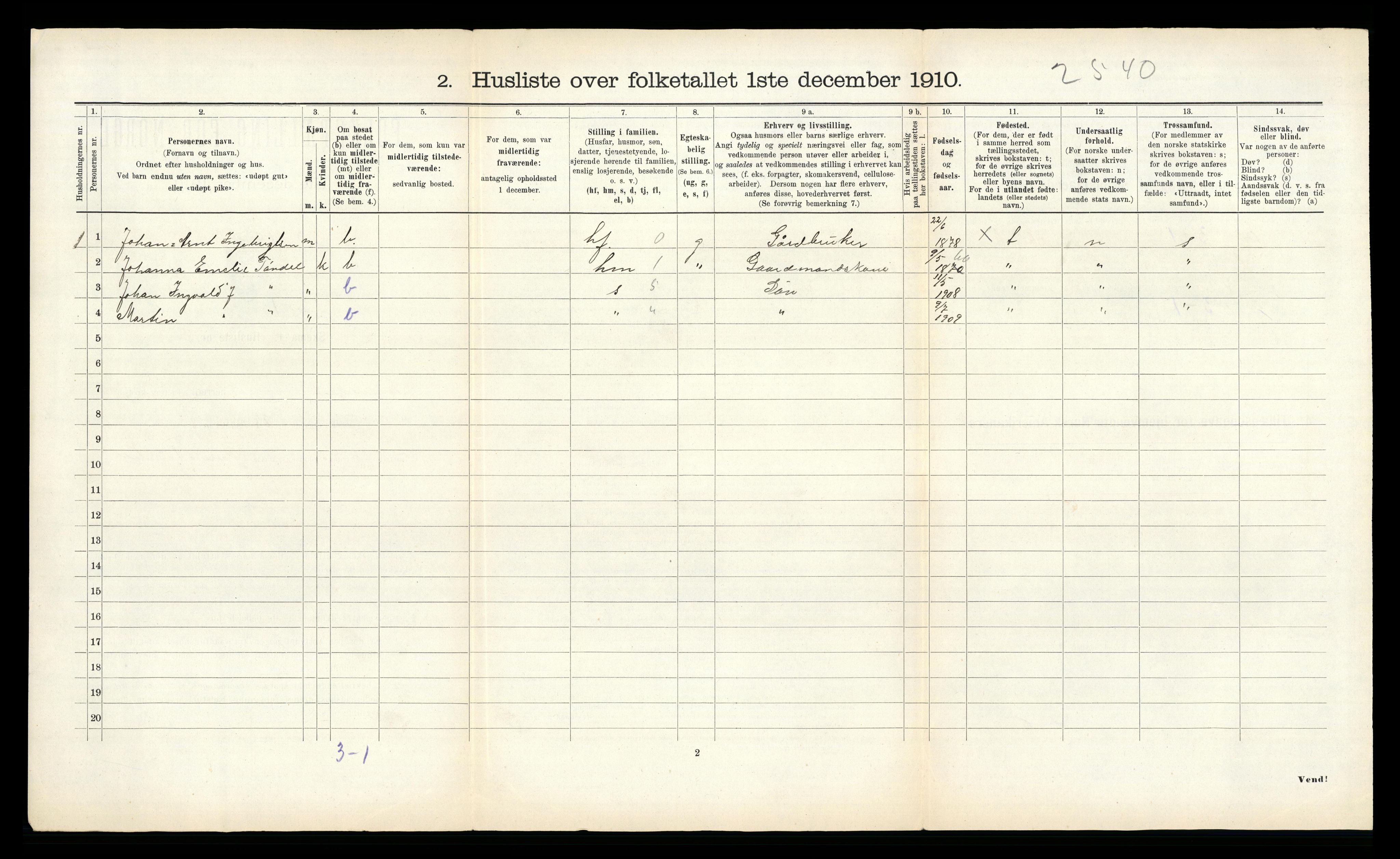 RA, 1910 census for Lensvik, 1910, p. 32