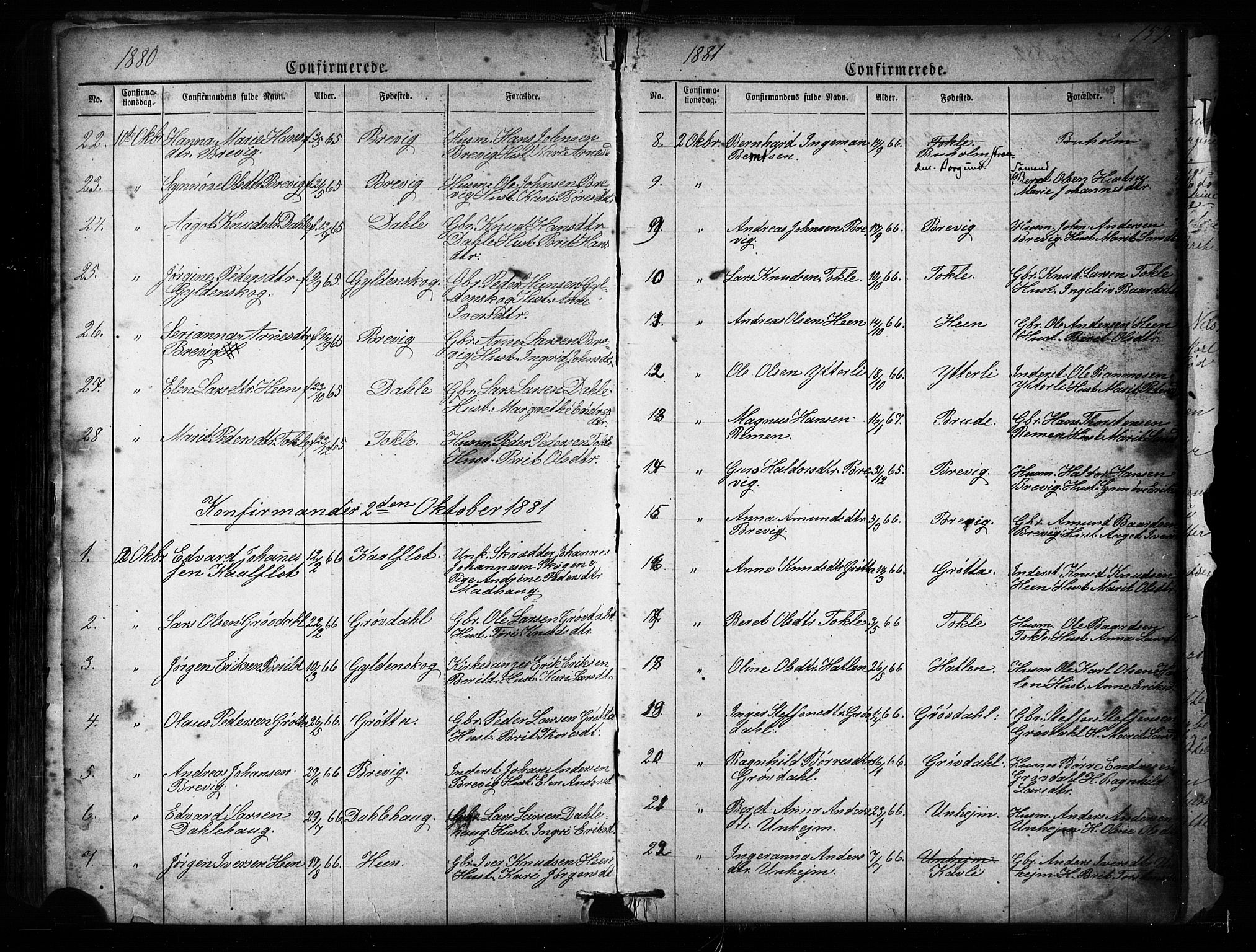 Ministerialprotokoller, klokkerbøker og fødselsregistre - Møre og Romsdal, AV/SAT-A-1454/545/L0588: Parish register (copy) no. 545C02, 1867-1902, p. 159