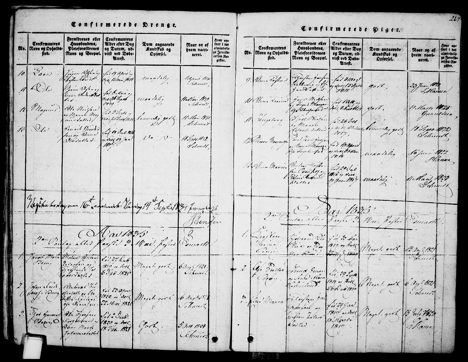 Brevik kirkebøker, SAKO/A-255/F/Fa/L0004: Parish register (official) no. 4, 1814-1846, p. 267