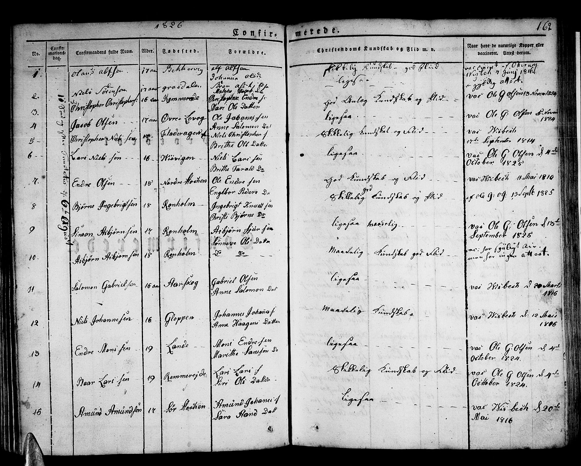 Stord sokneprestembete, SAB/A-78201/H/Haa: Parish register (official) no. A 6, 1826-1840, p. 162