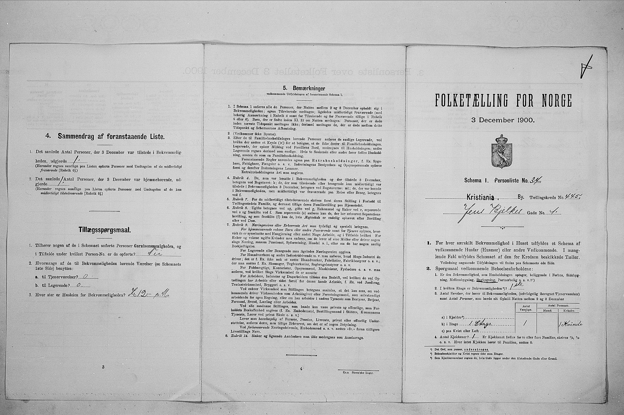 SAO, 1900 census for Kristiania, 1900, p. 42631