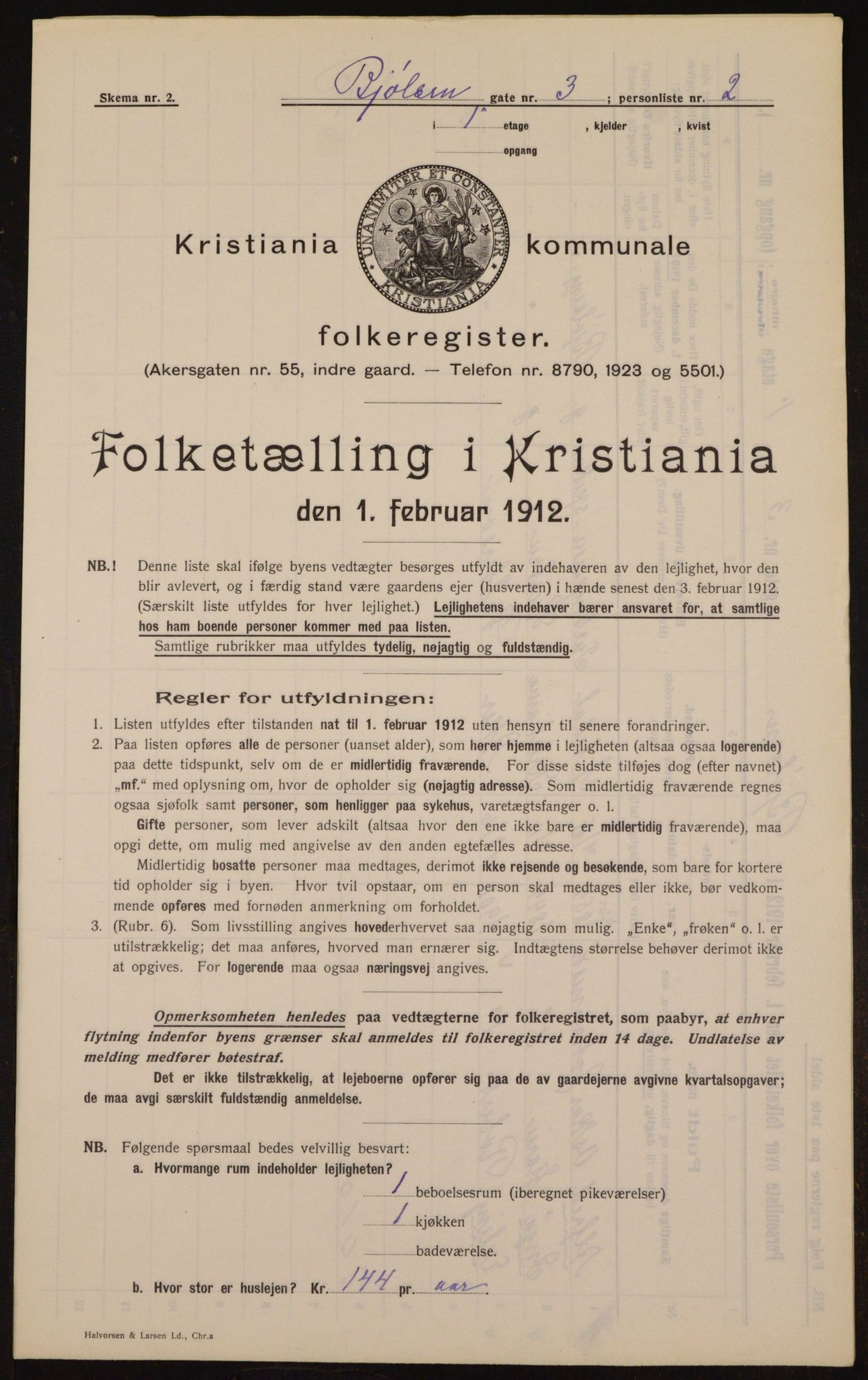 OBA, Municipal Census 1912 for Kristiania, 1912, p. 6303