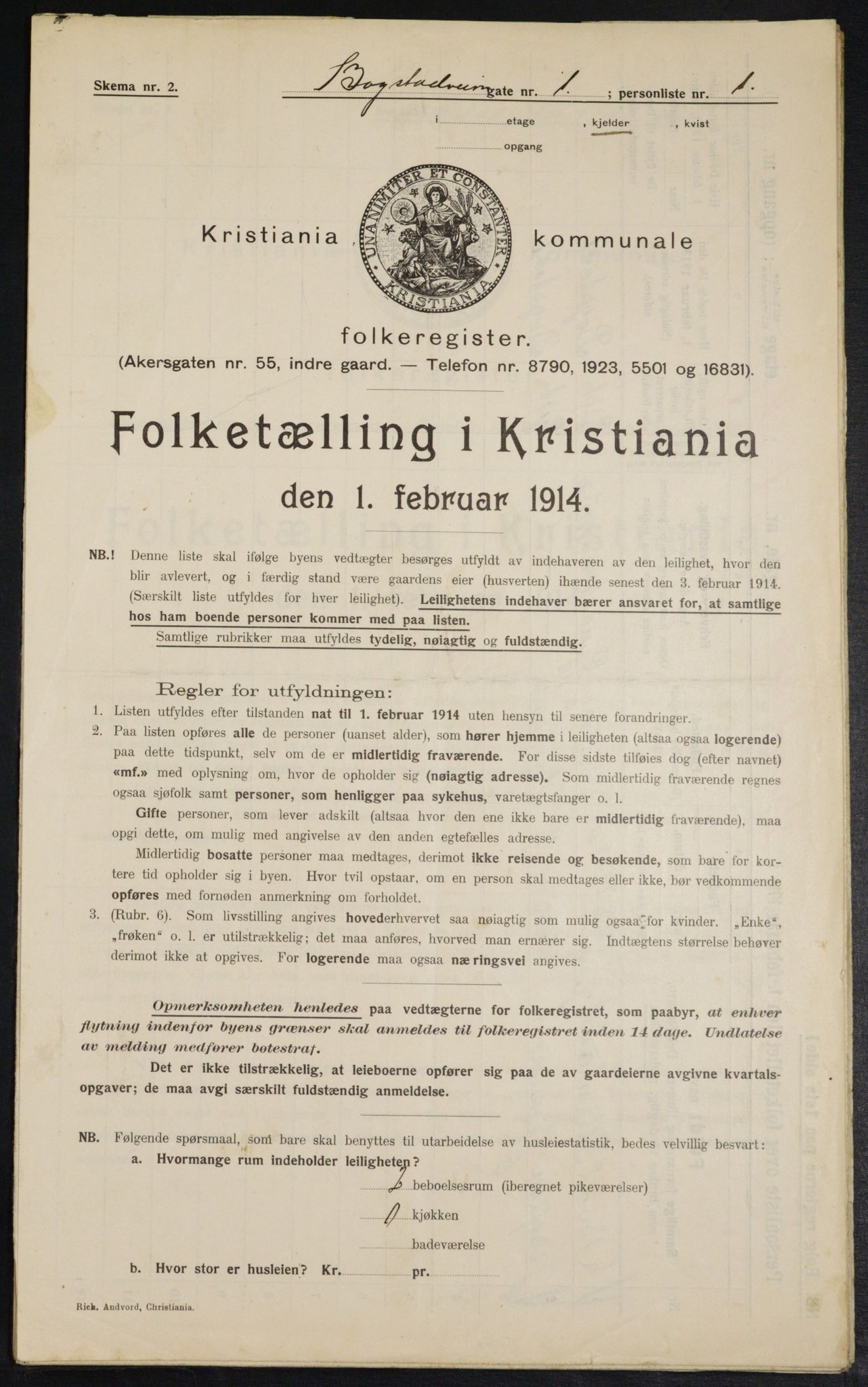 OBA, Municipal Census 1914 for Kristiania, 1914, p. 6790