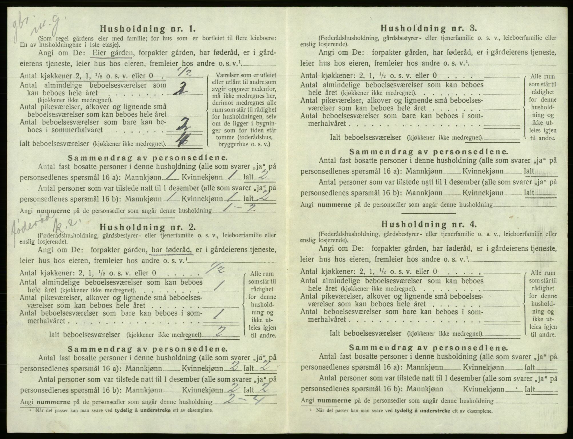 SAB, 1920 census for Fusa, 1920, p. 230