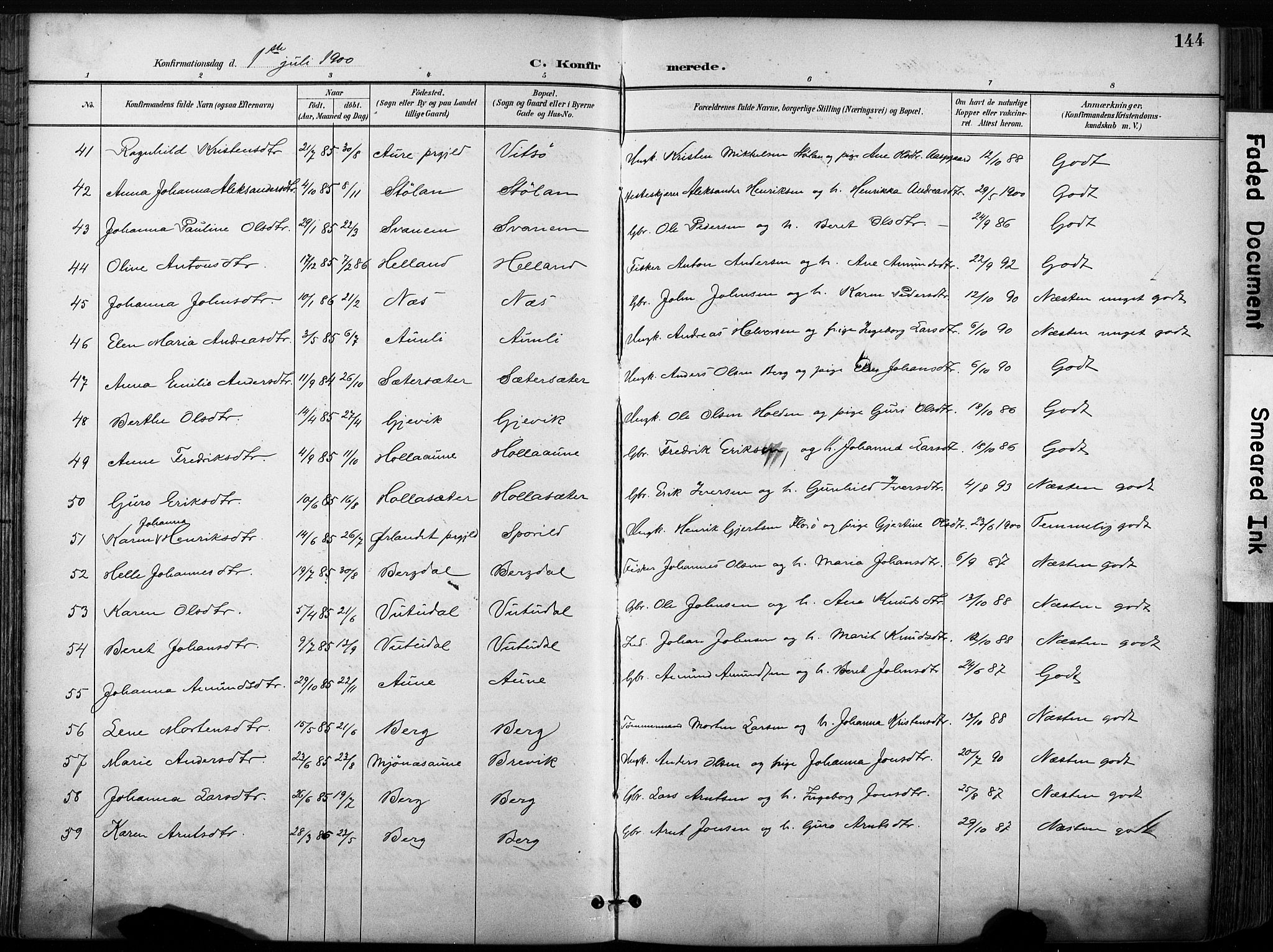 Ministerialprotokoller, klokkerbøker og fødselsregistre - Sør-Trøndelag, SAT/A-1456/630/L0497: Parish register (official) no. 630A10, 1896-1910, p. 144