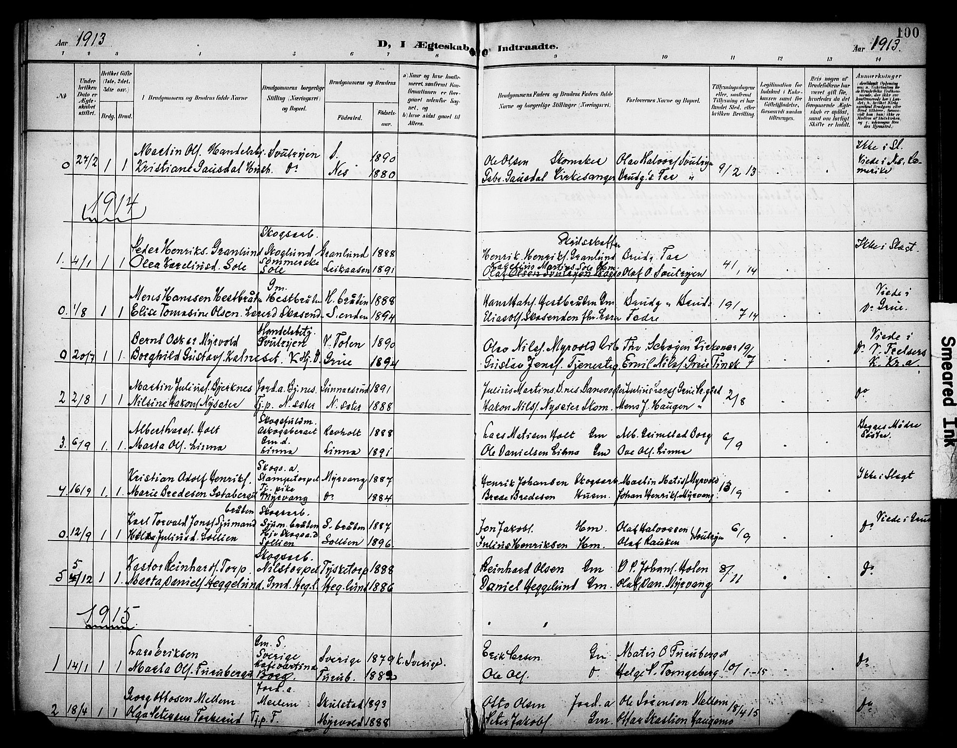 Grue prestekontor, AV/SAH-PREST-036/H/Ha/Haa/L0014: Parish register (official) no. 14, 1898-1915, p. 100