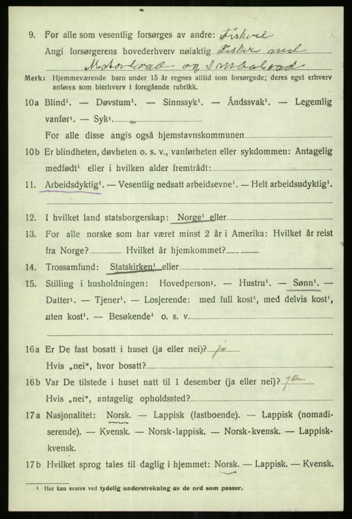 SATØ, 1920 census for Karlsøy, 1920, p. 3989