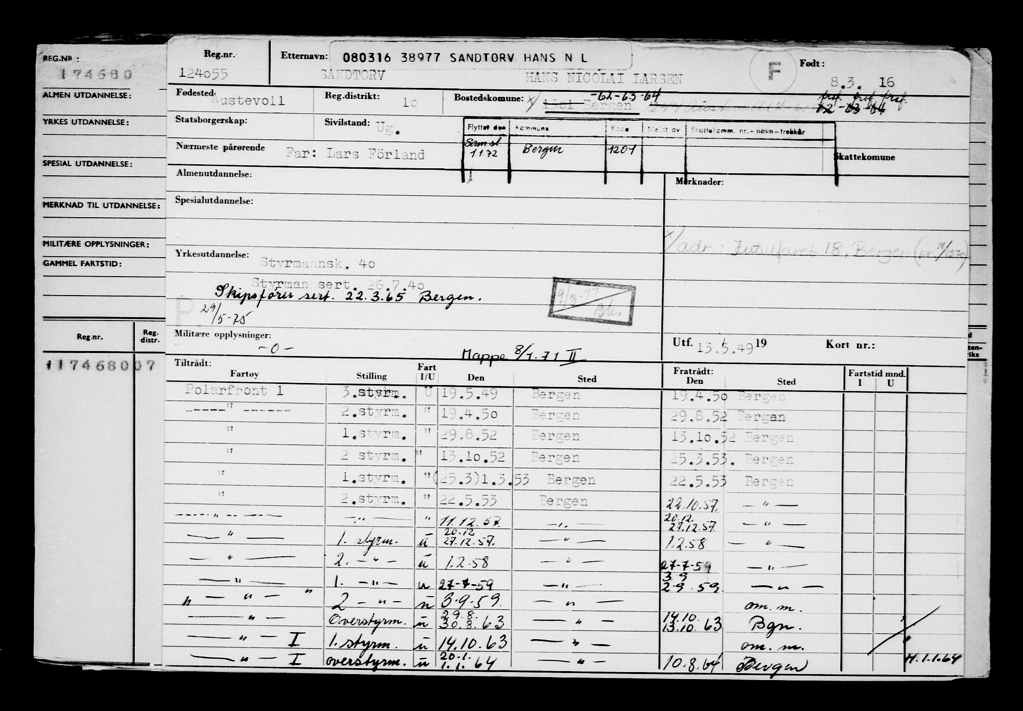 Direktoratet for sjømenn, AV/RA-S-3545/G/Gb/L0137: Hovedkort, 1916, p. 341