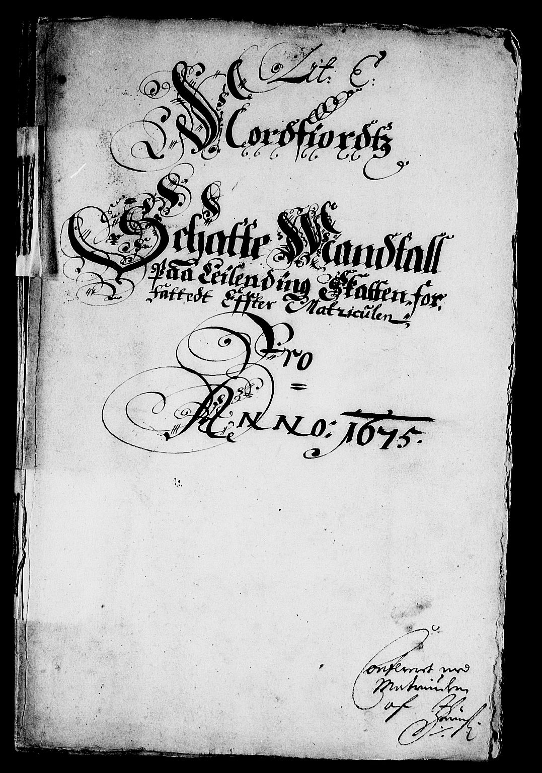 Rentekammeret inntil 1814, Reviderte regnskaper, Stiftamtstueregnskaper, Bergen stiftamt, AV/RA-EA-6043/R/Rc/L0040: Bergen stiftamt, 1675