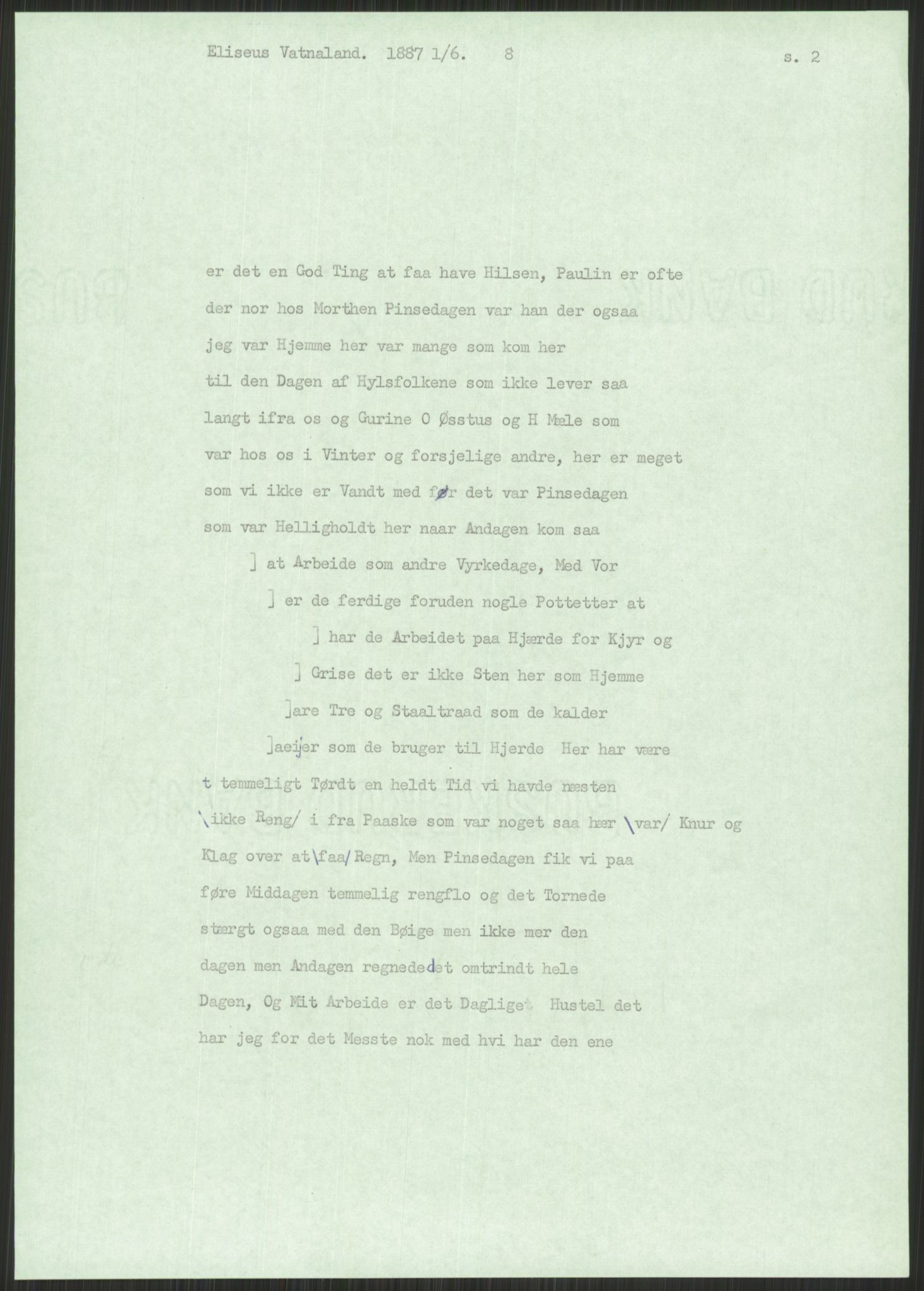 Samlinger til kildeutgivelse, Amerikabrevene, AV/RA-EA-4057/F/L0030: Innlån fra Rogaland: Vatnaland - Øverland, 1838-1914, p. 107