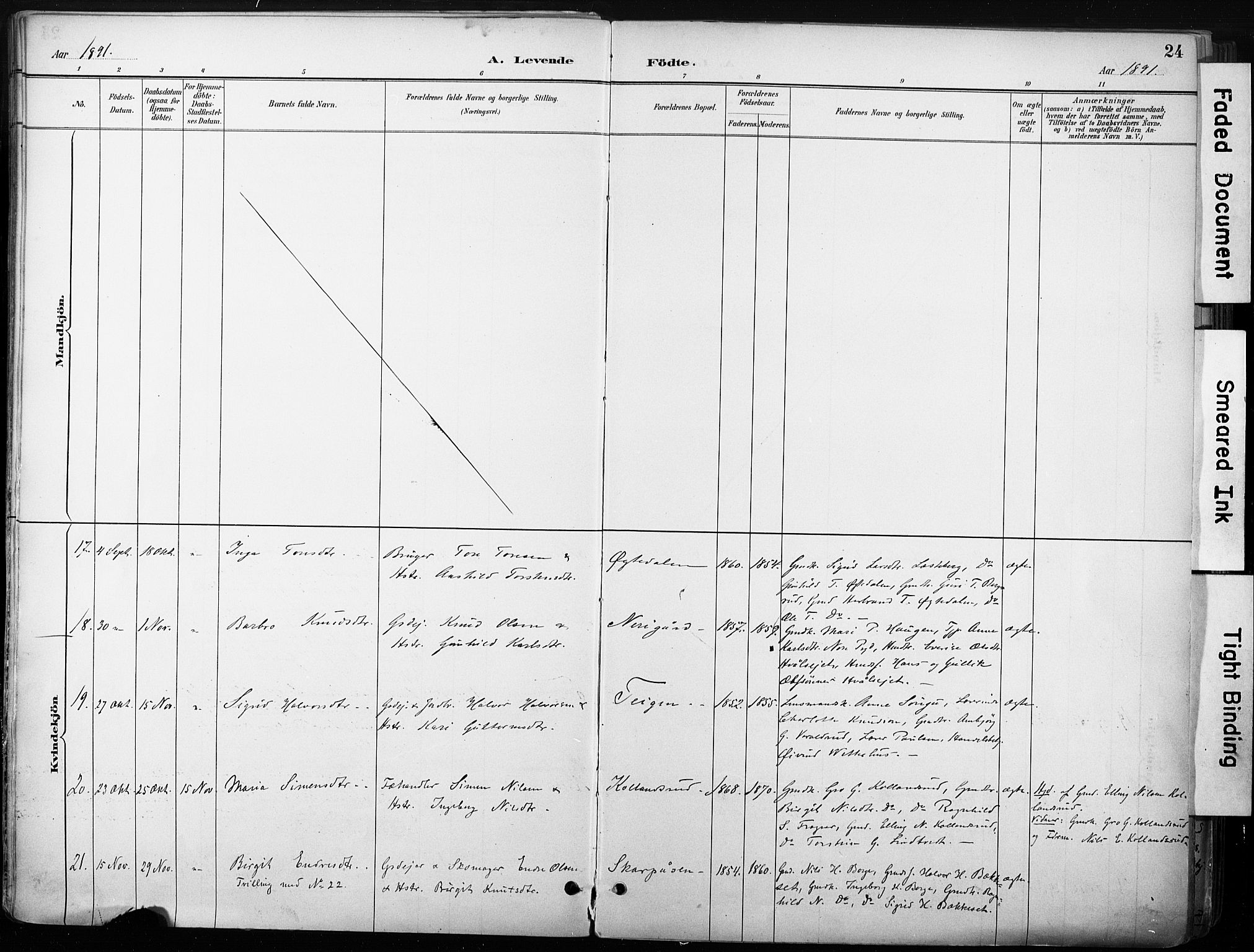 Nore kirkebøker, SAKO/A-238/F/Fb/L0002: Parish register (official) no. II 2, 1886-1906, p. 24