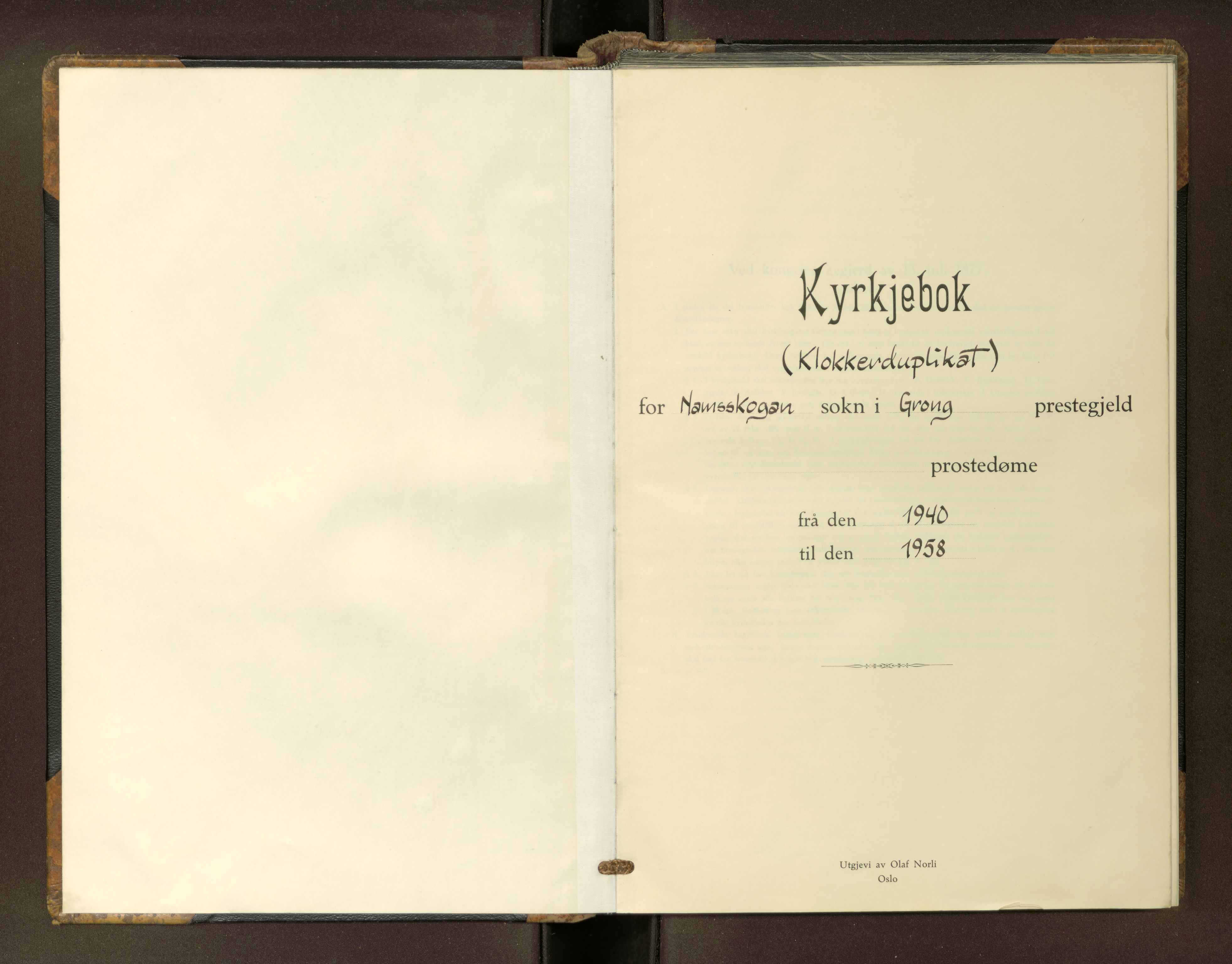Ministerialprotokoller, klokkerbøker og fødselsregistre - Nord-Trøndelag, AV/SAT-A-1458/760/L0533: Parish register (copy) no. 760---, 1940-1958