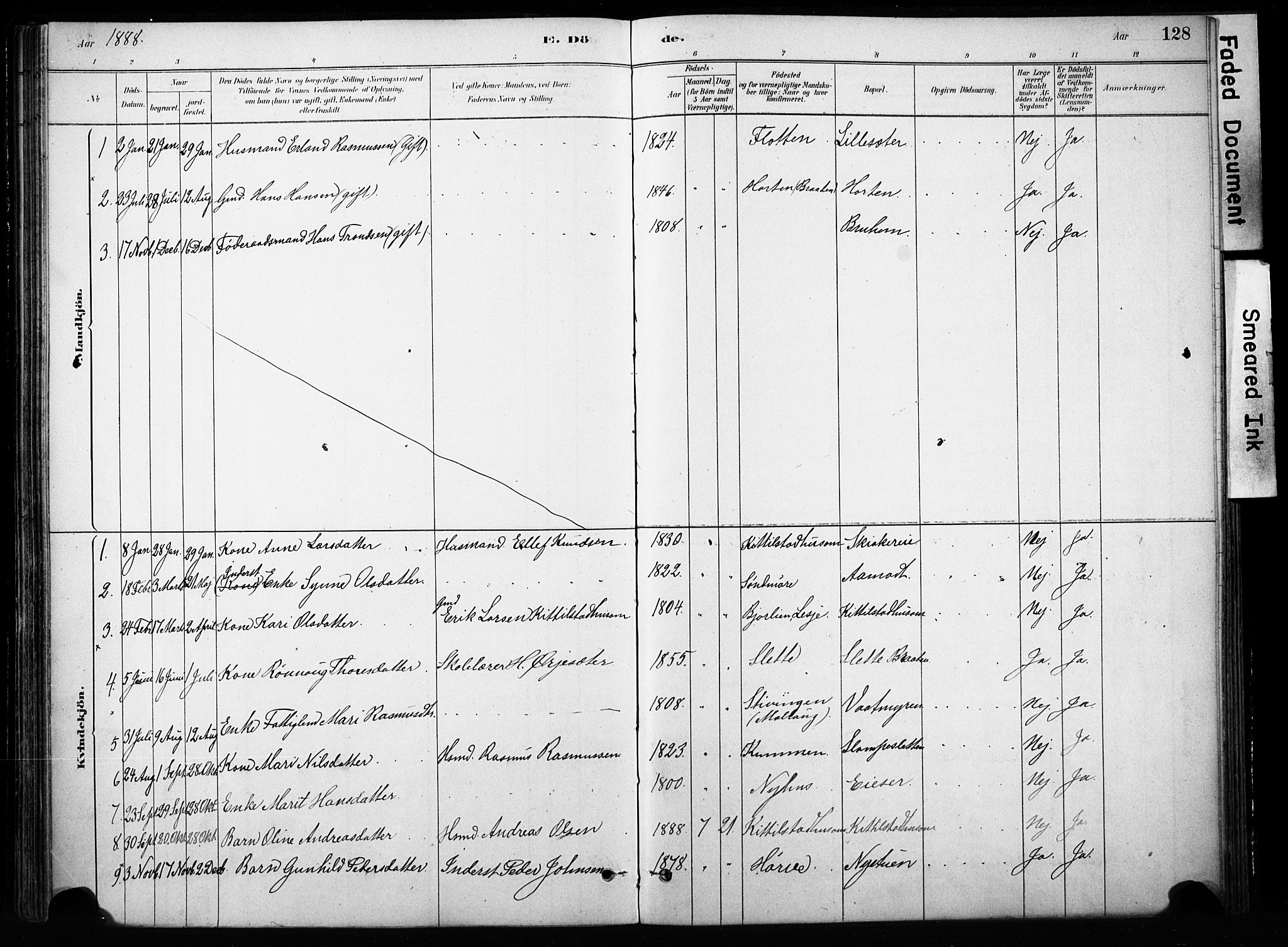 Skjåk prestekontor, SAH/PREST-072/H/Ha/Haa/L0004: Parish register (official) no. 4, 1880-1904, p. 128
