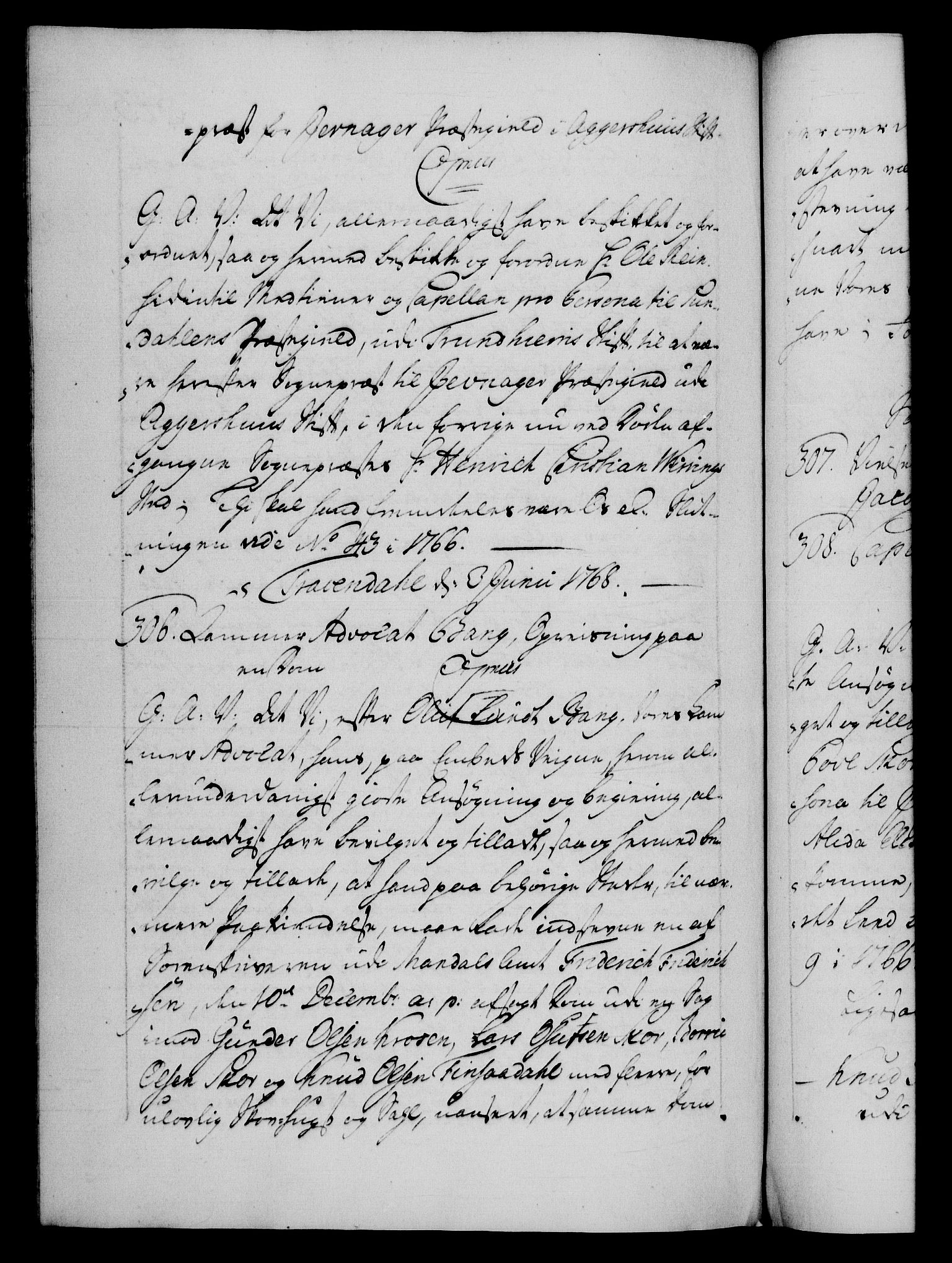 Danske Kanselli 1572-1799, AV/RA-EA-3023/F/Fc/Fca/Fcaa/L0043: Norske registre, 1766-1768, p. 643b