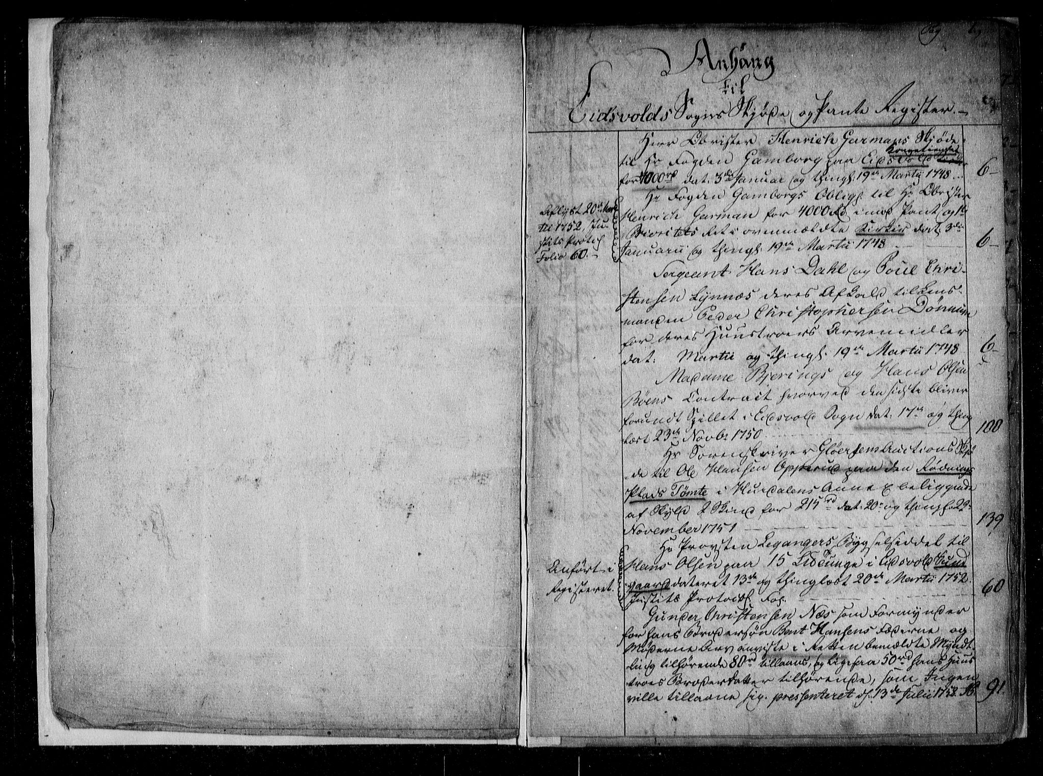 Øvre Romerike sorenskriveri, SAO/A-10649/G/Ga/Gaa/L0006: Mortgage register no. 6, 1748-1782, p. 1