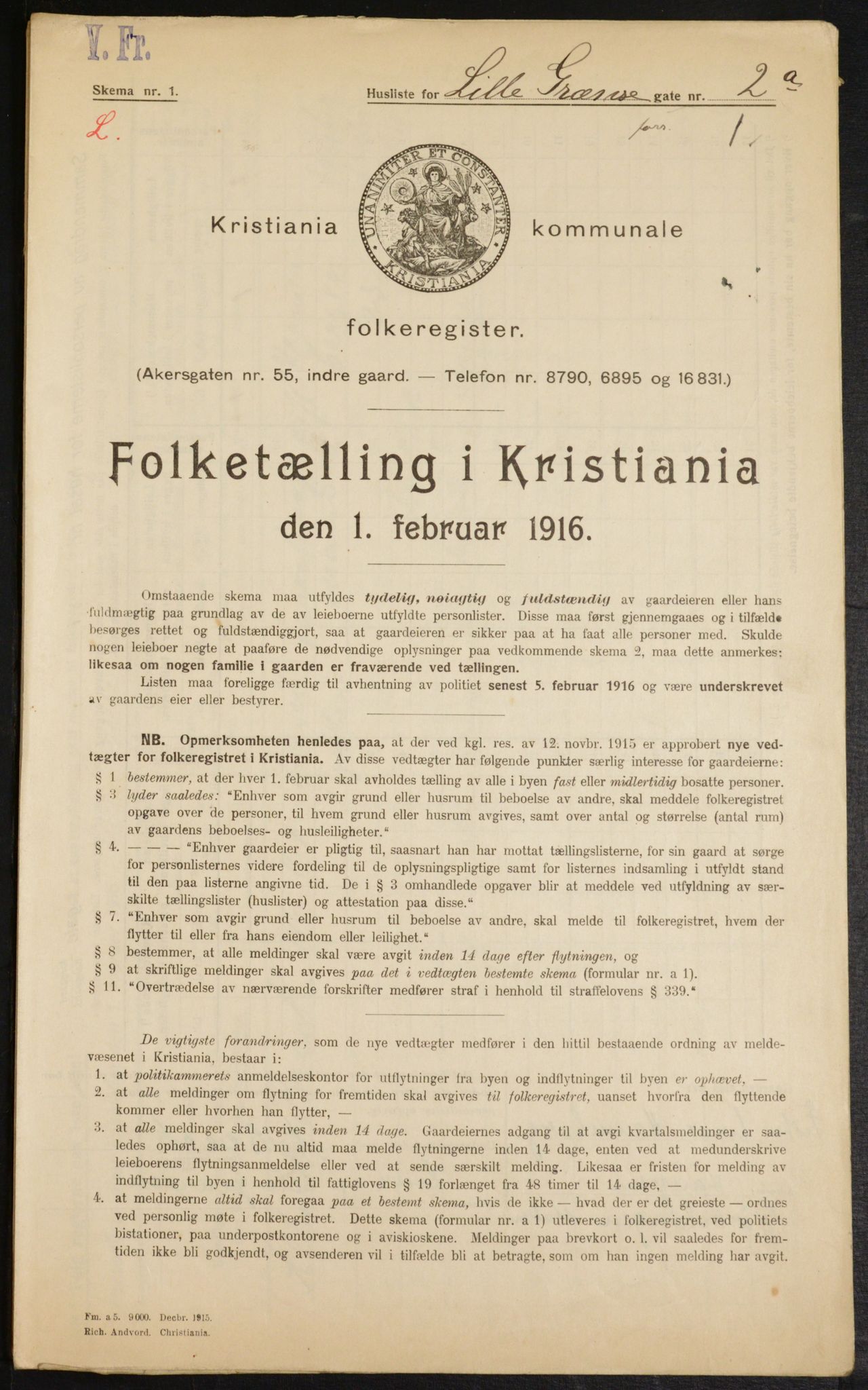 OBA, Municipal Census 1916 for Kristiania, 1916, p. 58840