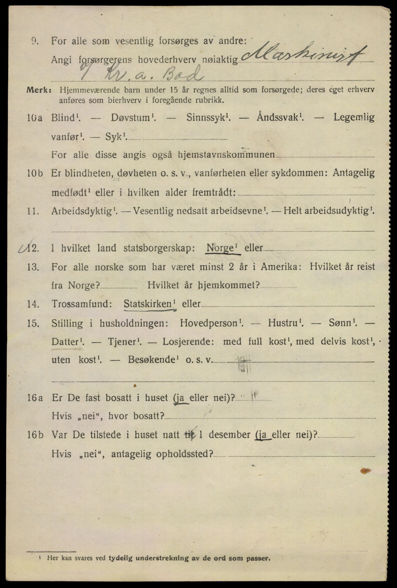 SAO, 1920 census for Kristiania, 1920, p. 463004