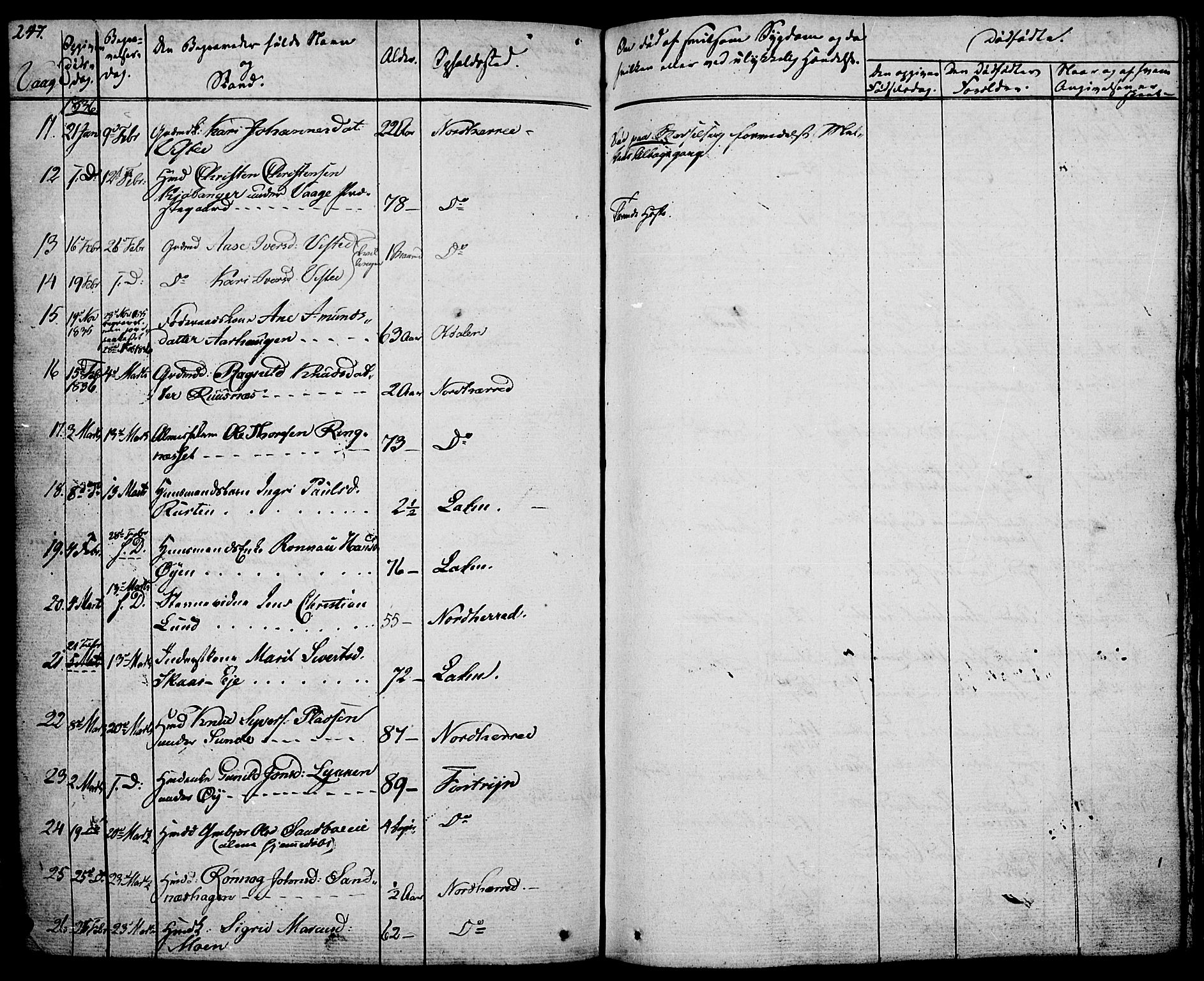 Vågå prestekontor, SAH/PREST-076/H/Ha/Haa/L0004: Parish register (official) no. 4 /1, 1827-1842, p. 247