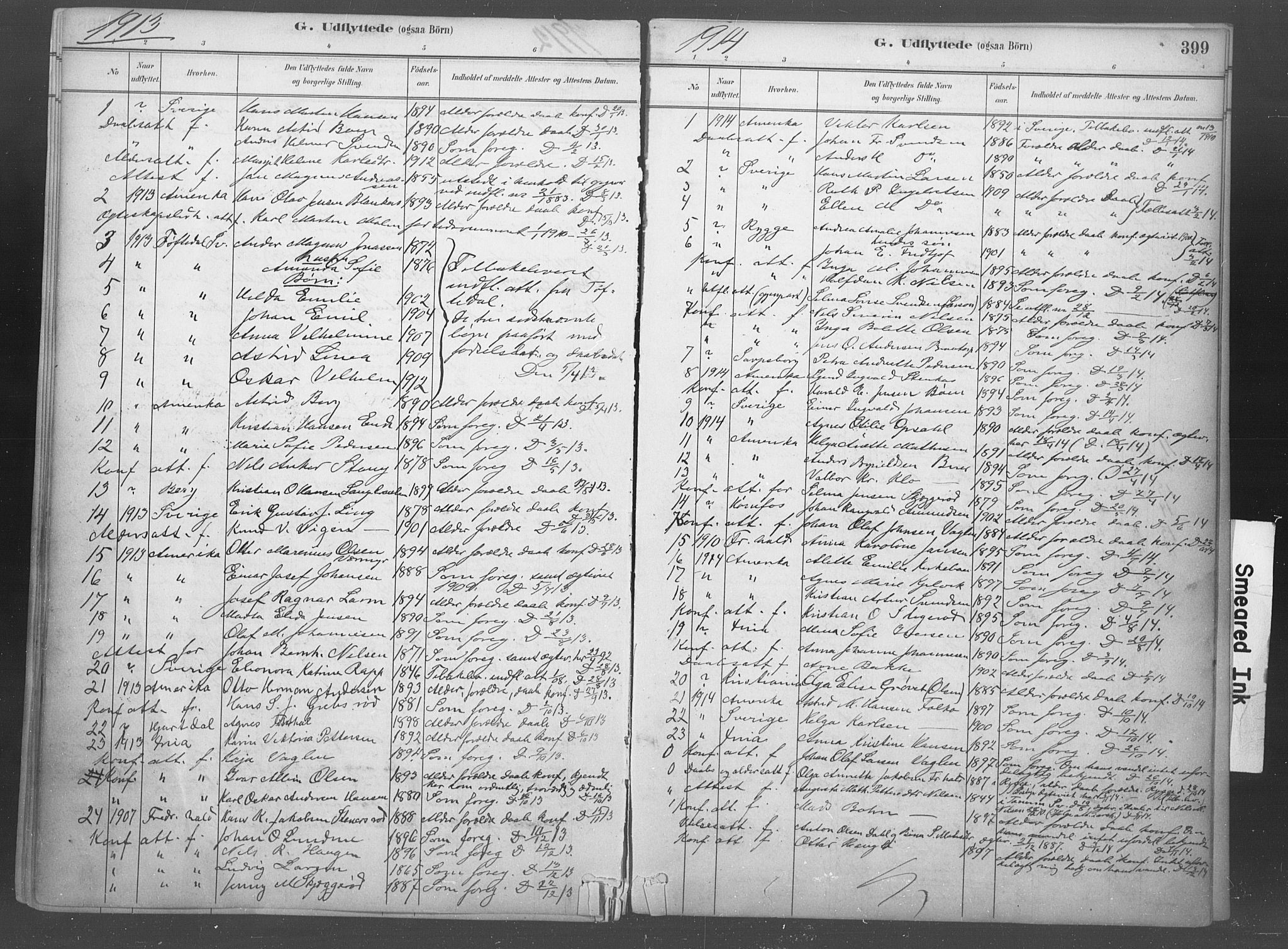 Idd prestekontor Kirkebøker, SAO/A-10911/F/Fb/L0002: Parish register (official) no. II 2, 1882-1923, p. 399