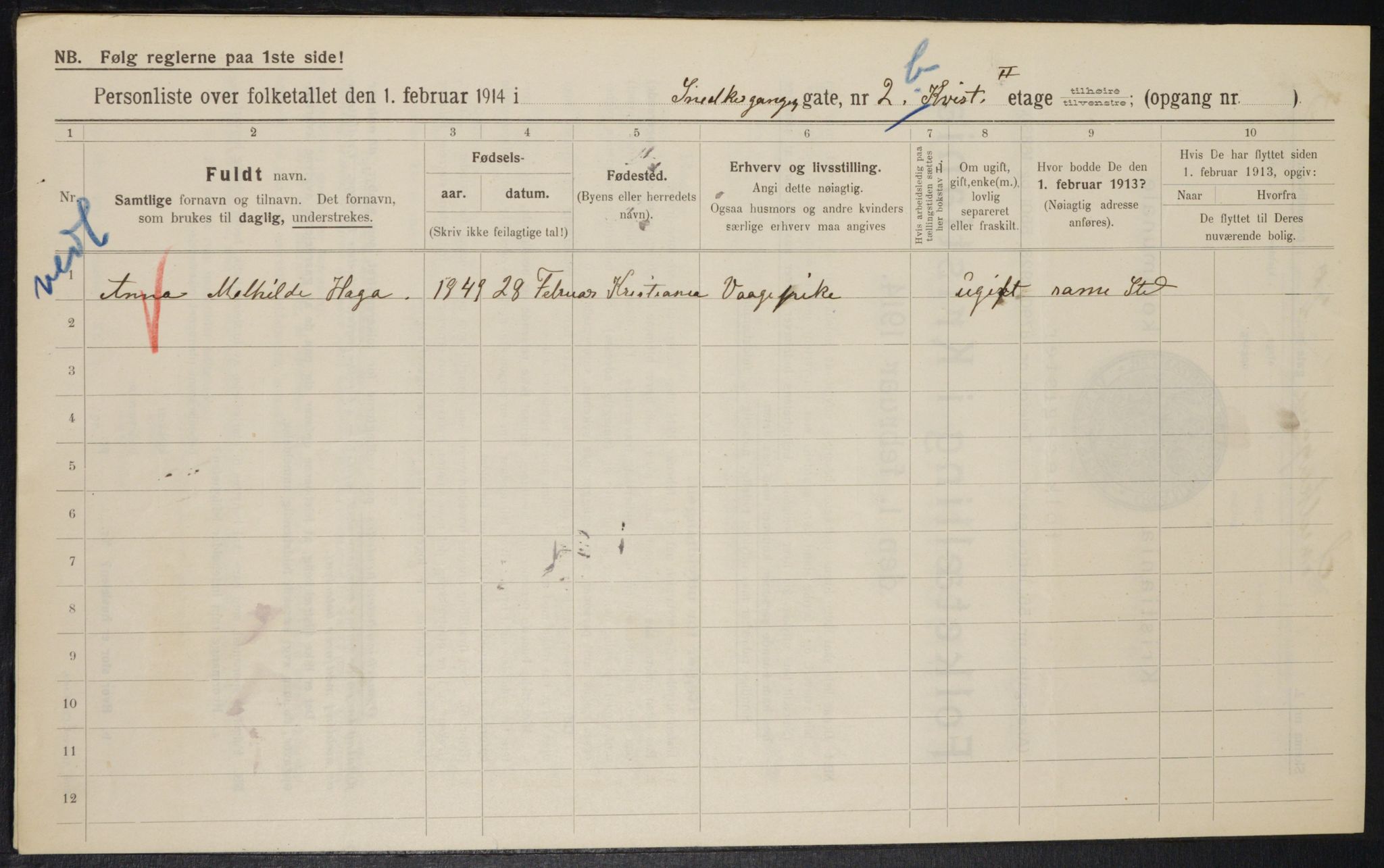 OBA, Municipal Census 1914 for Kristiania, 1914, p. 97827