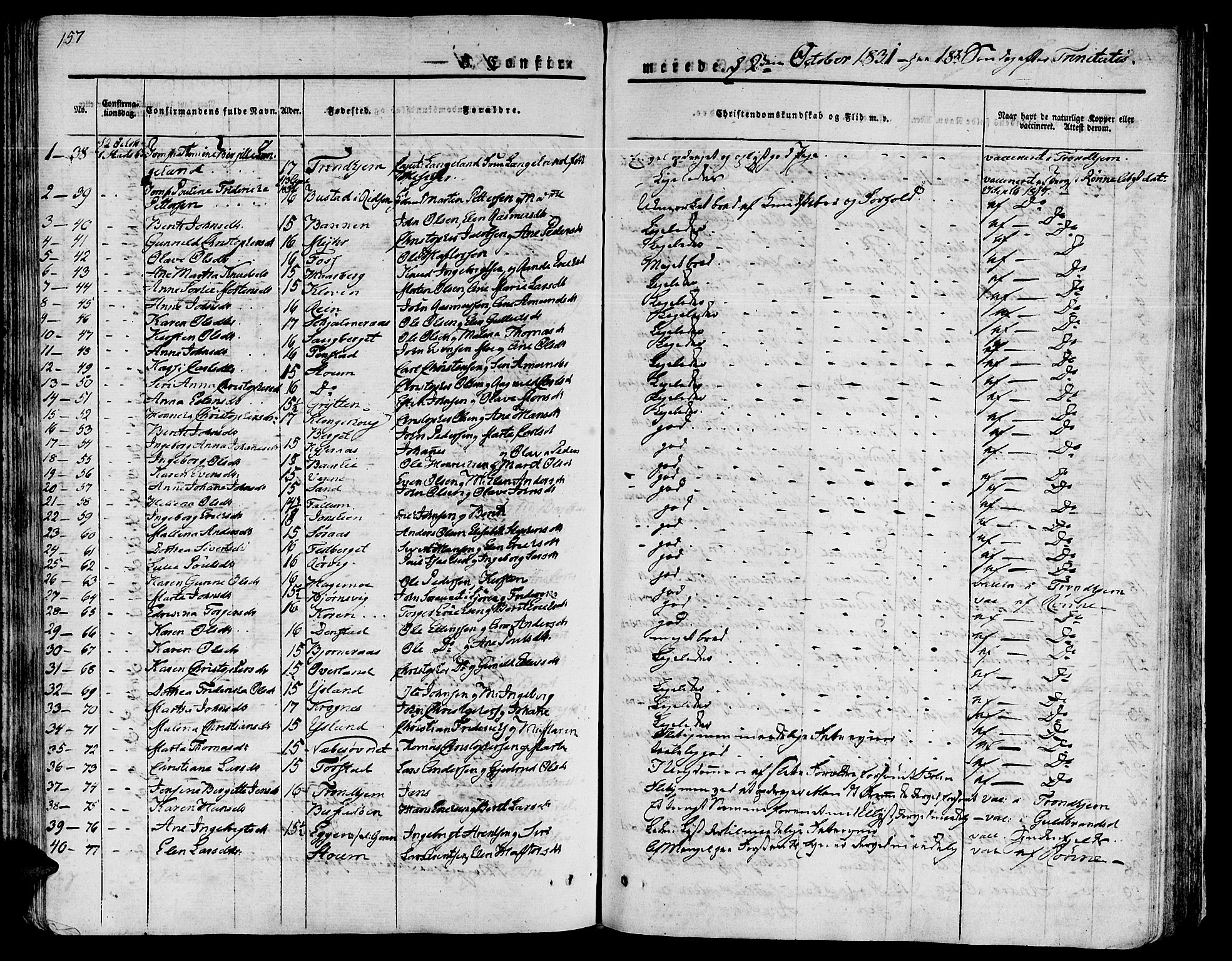 Ministerialprotokoller, klokkerbøker og fødselsregistre - Sør-Trøndelag, SAT/A-1456/646/L0609: Parish register (official) no. 646A07, 1826-1838, p. 157
